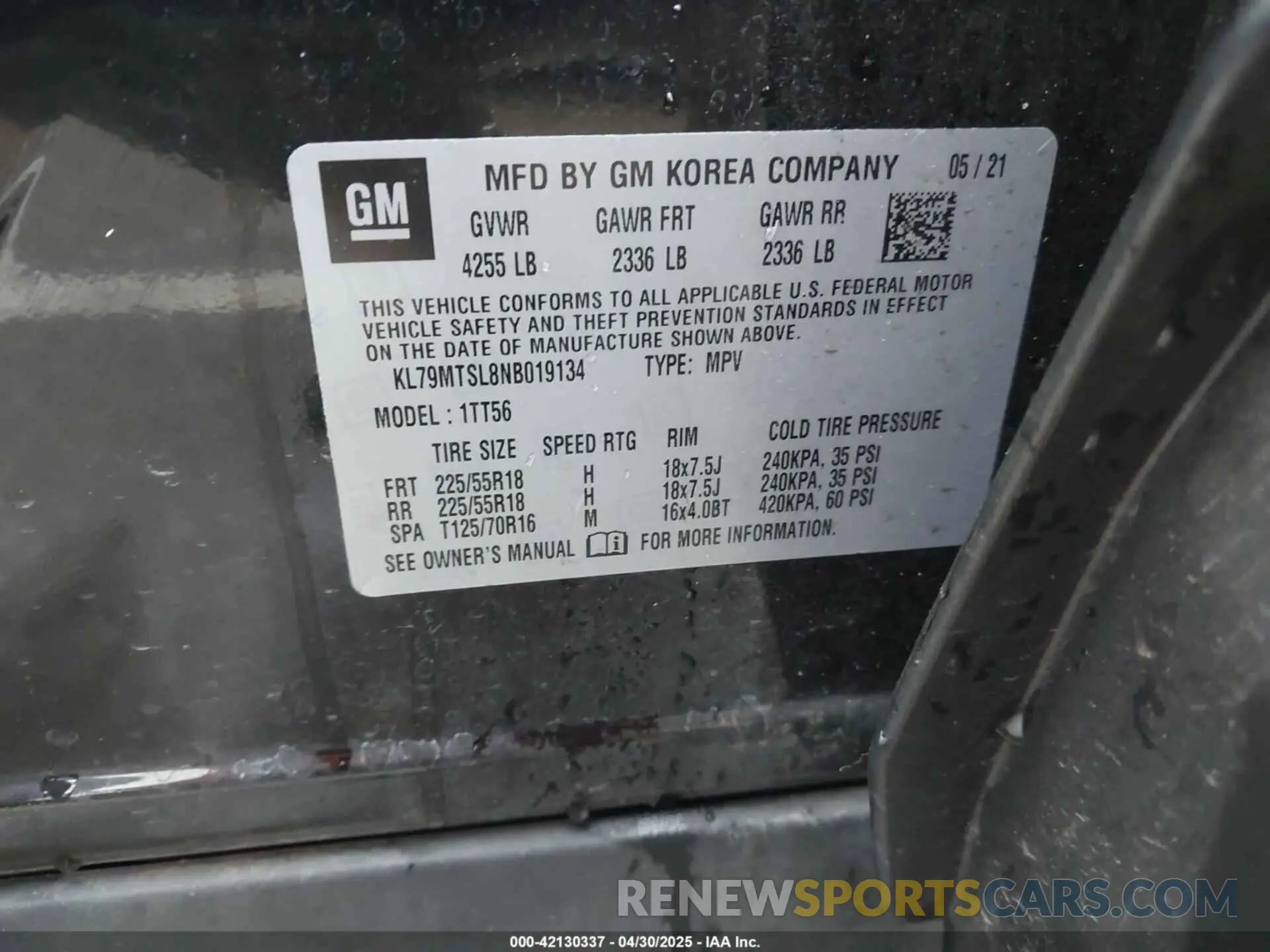 9 Photograph of a damaged car KL79MTSL8NB019134 CHEVROLET TRAILBLAZER 2022