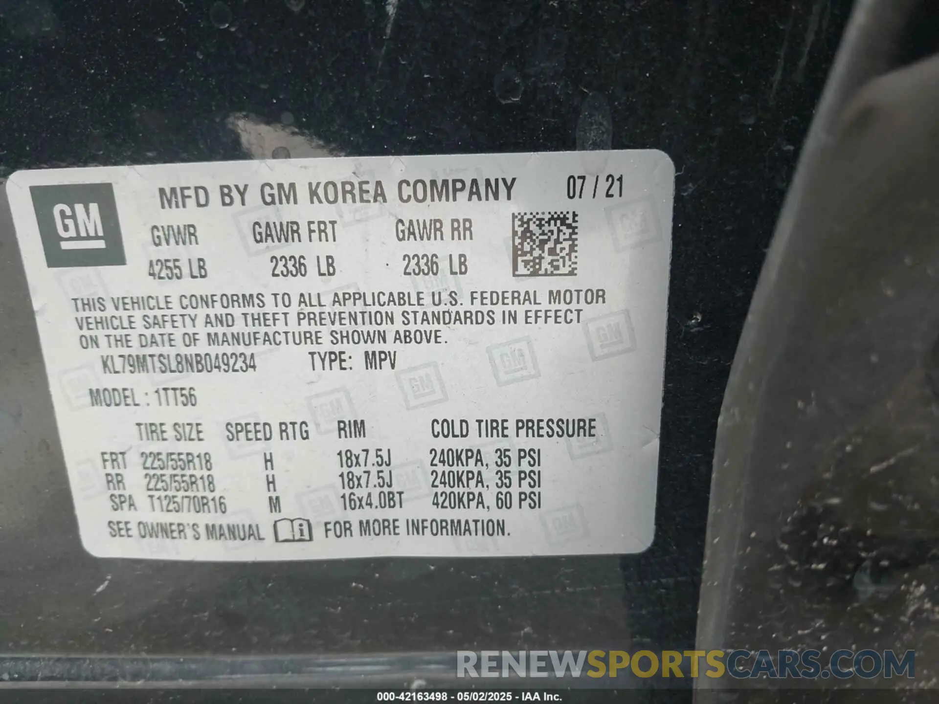 9 Photograph of a damaged car KL79MTSL8NB049234 CHEVROLET TRAILBLAZER 2022