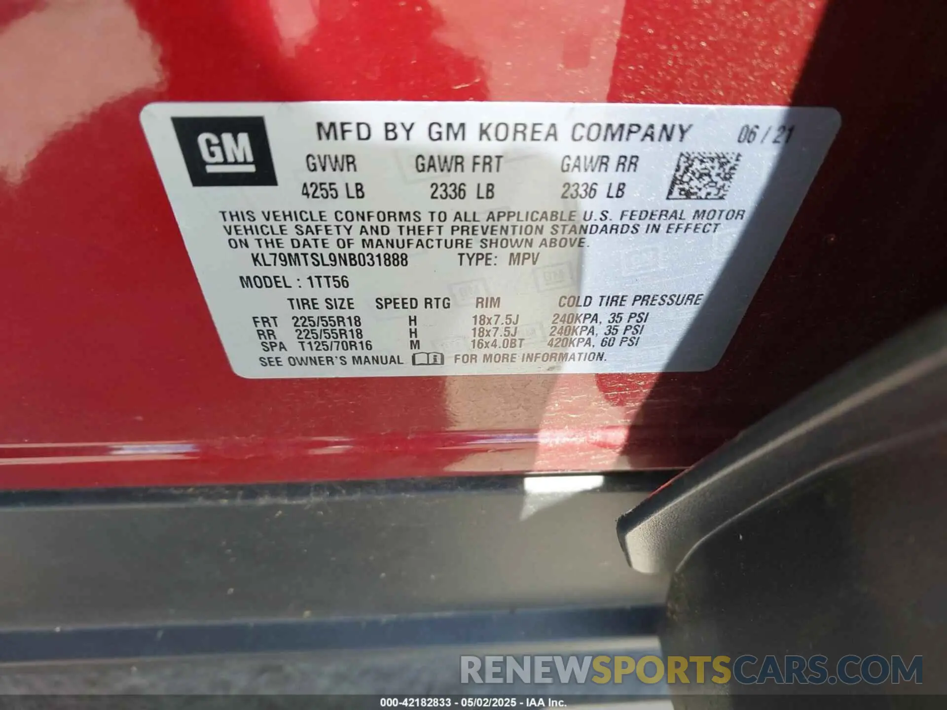 9 Photograph of a damaged car KL79MTSL9NB031888 CHEVROLET TRAILBLAZER 2022