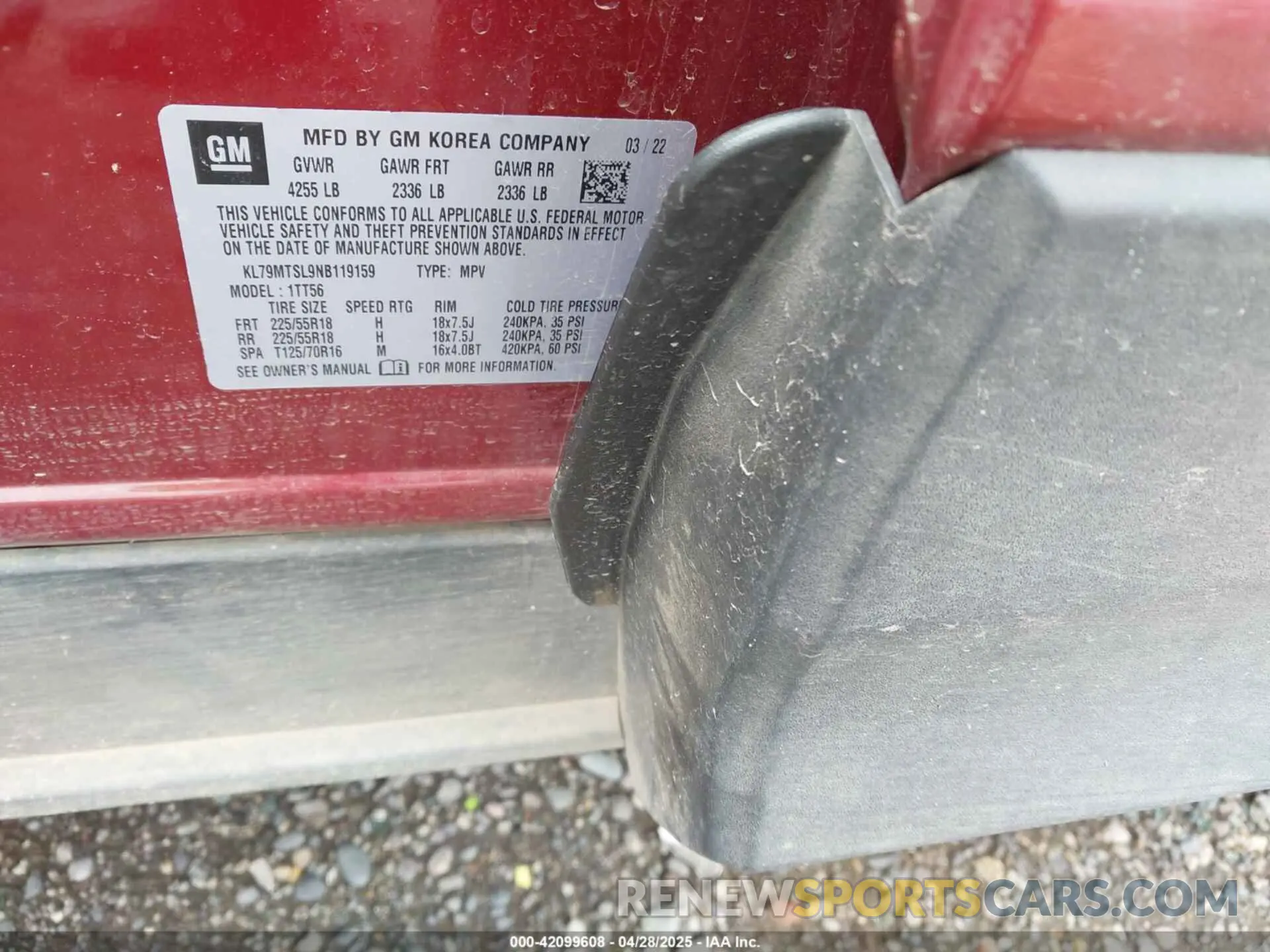 9 Photograph of a damaged car KL79MTSL9NB119159 CHEVROLET TRAILBLAZER 2022