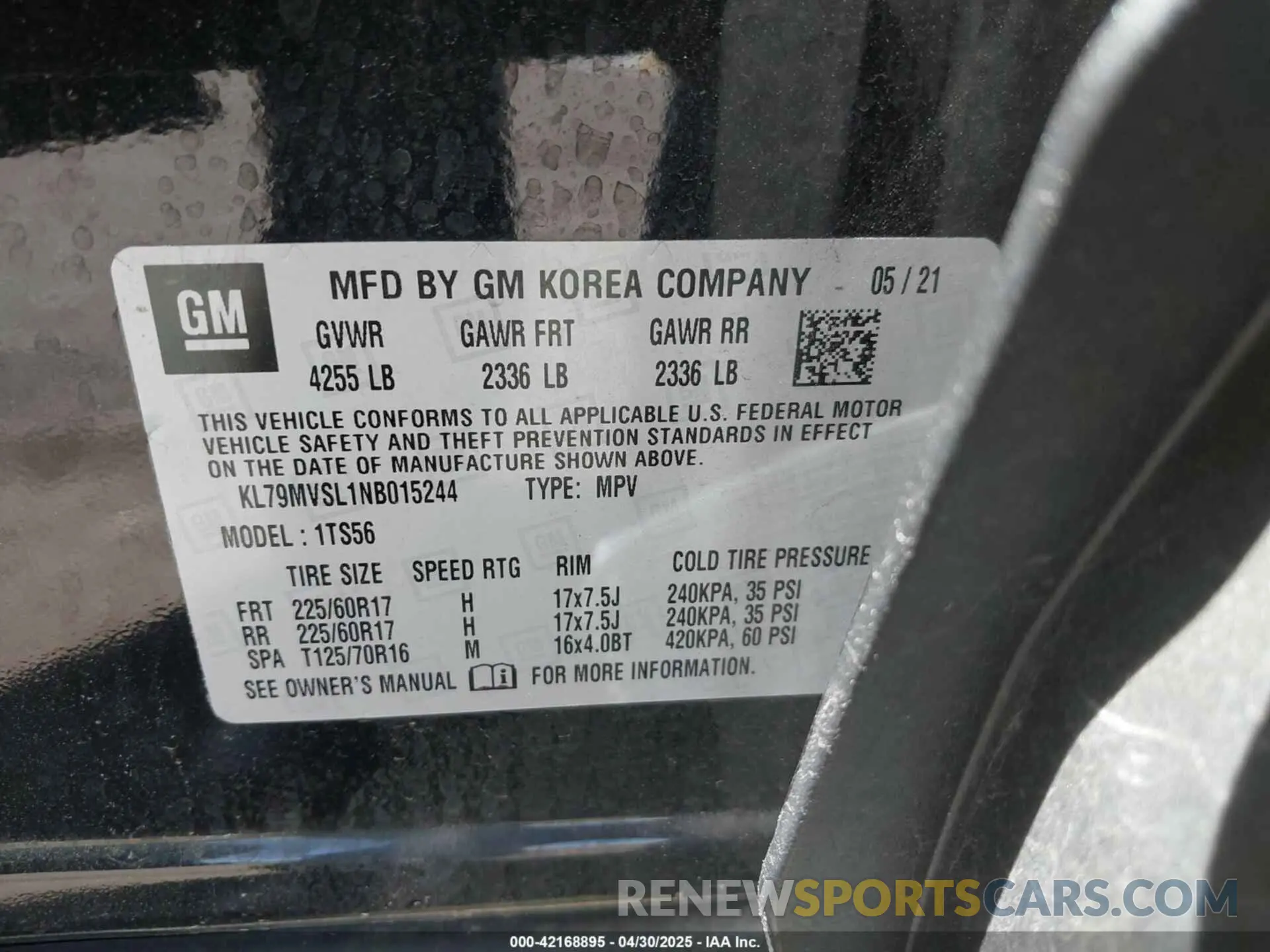 9 Photograph of a damaged car KL79MVSL1NB015244 CHEVROLET TRAILBLAZER 2022