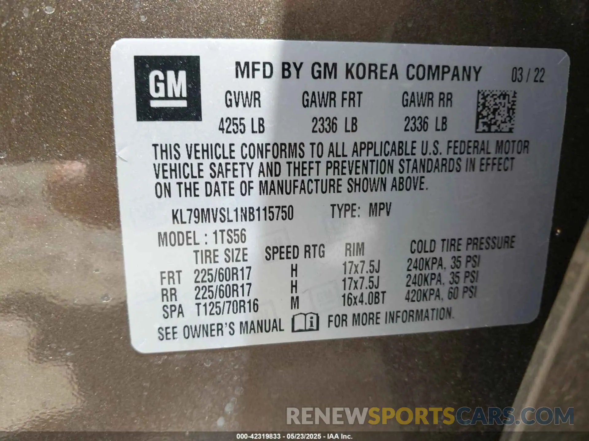 9 Photograph of a damaged car KL79MVSL1NB115750 CHEVROLET TRAILBLAZER 2022