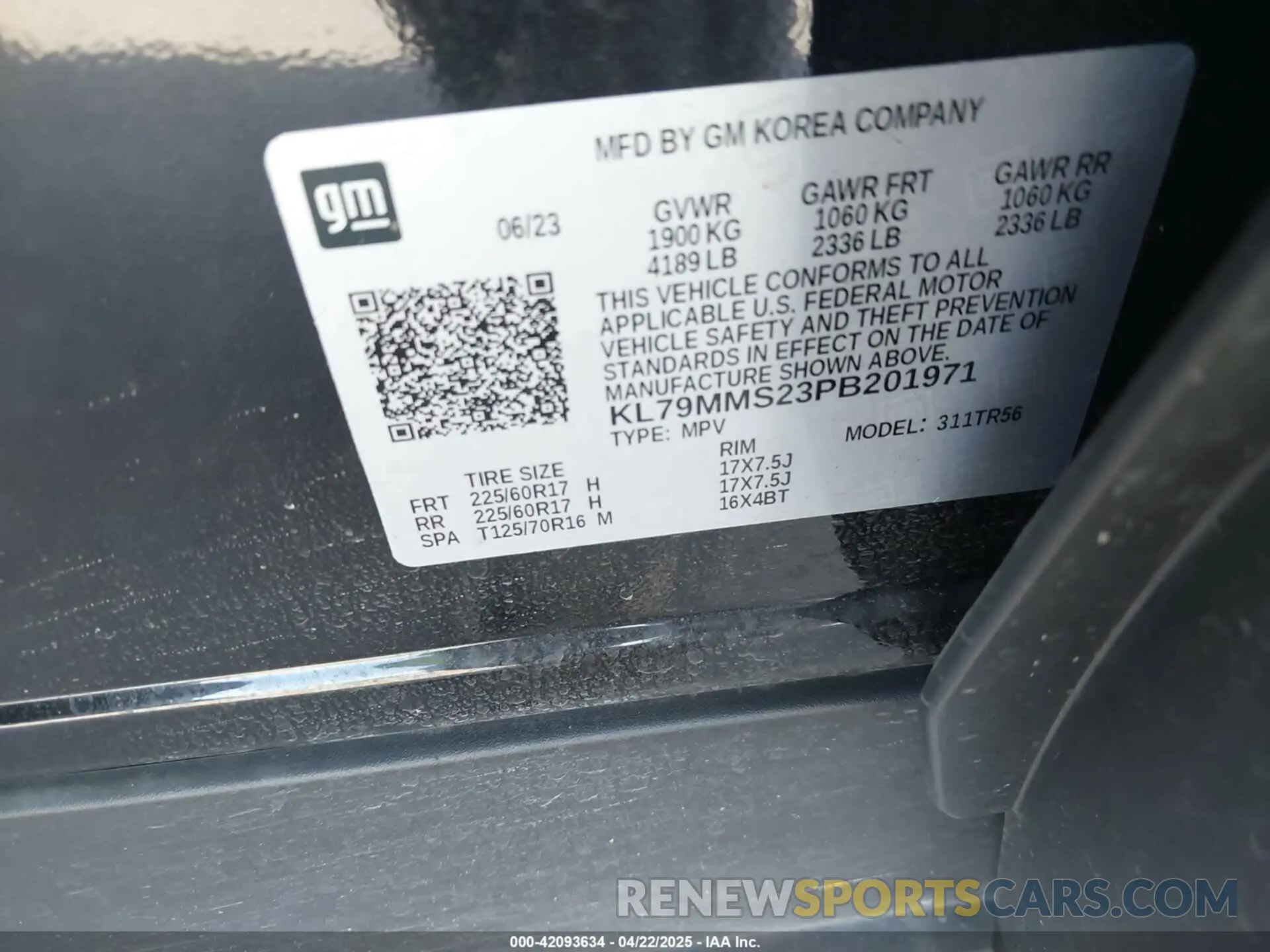 9 Photograph of a damaged car KL79MMS23PB201971 CHEVROLET TRAILBLAZER 2023