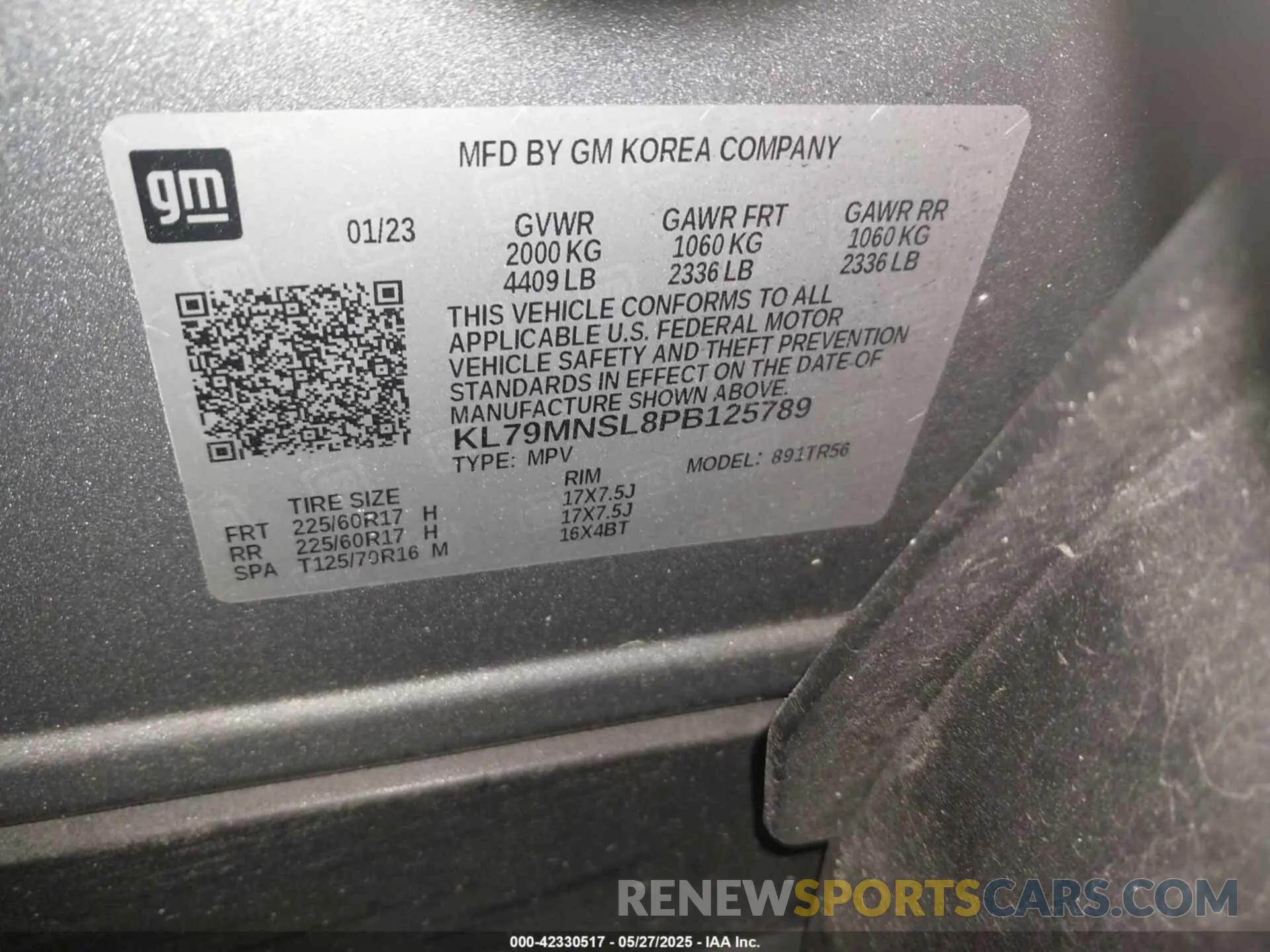 9 Photograph of a damaged car KL79MNSL8PB125789 CHEVROLET TRAILBLAZER 2023