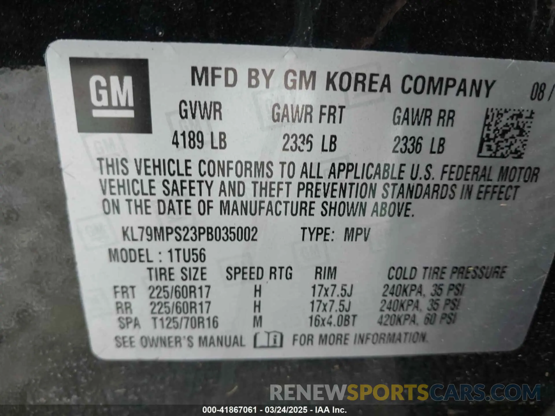 9 Photograph of a damaged car KL79MPS23PB035002 CHEVROLET TRAILBLAZER 2023