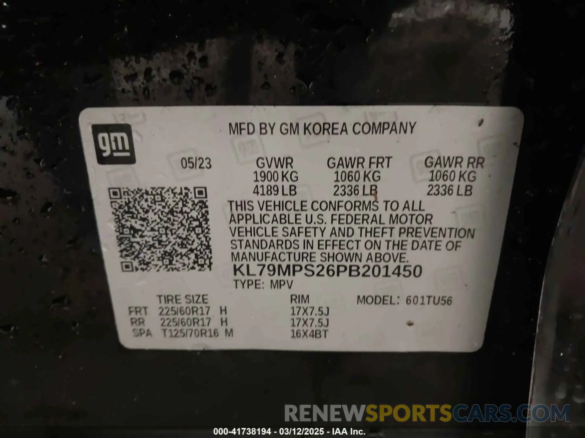 9 Photograph of a damaged car KL79MPS26PB201450 CHEVROLET TRAILBLAZER 2023