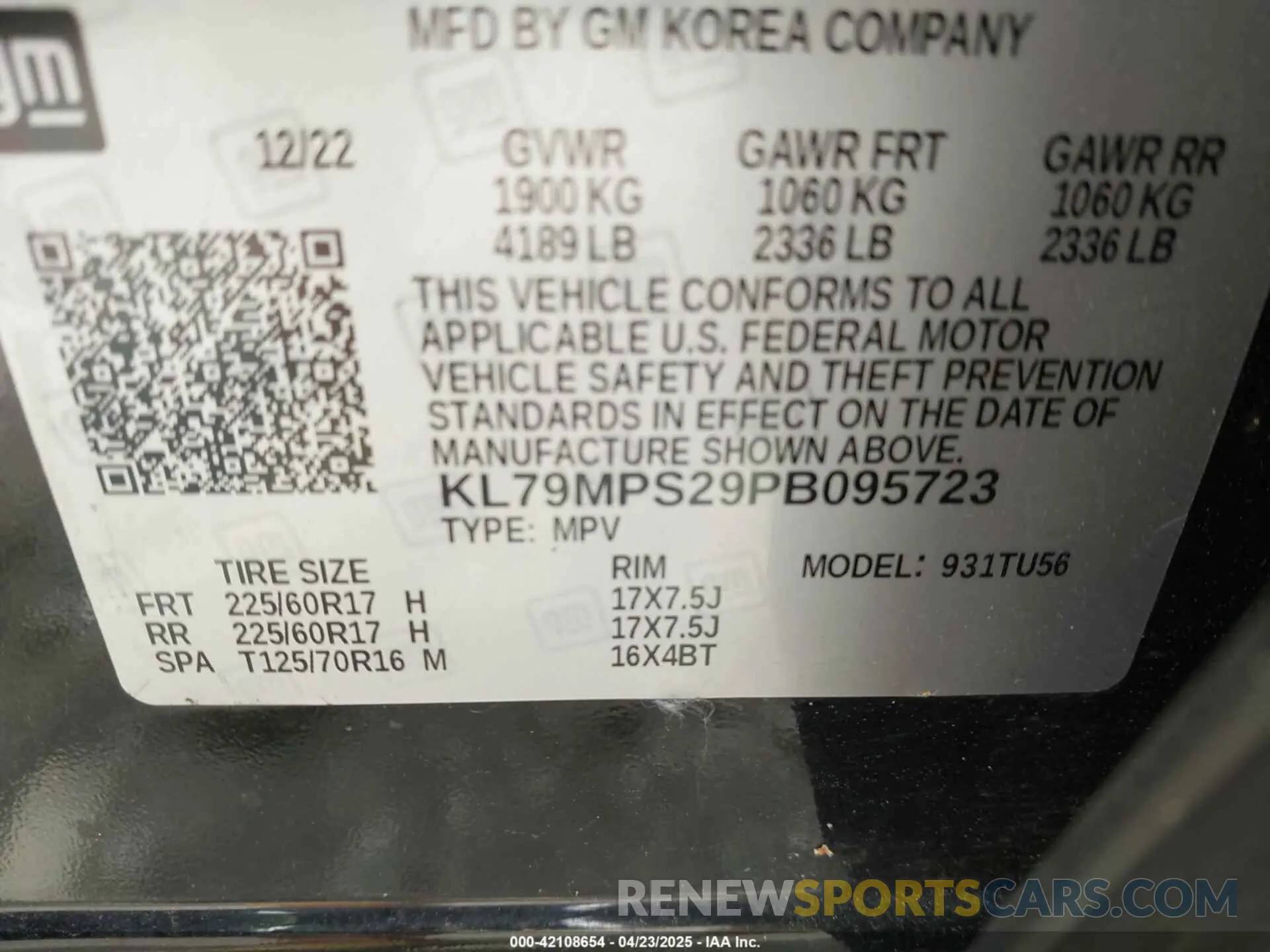9 Photograph of a damaged car KL79MPS29PB095723 CHEVROLET TRAILBLAZER 2023