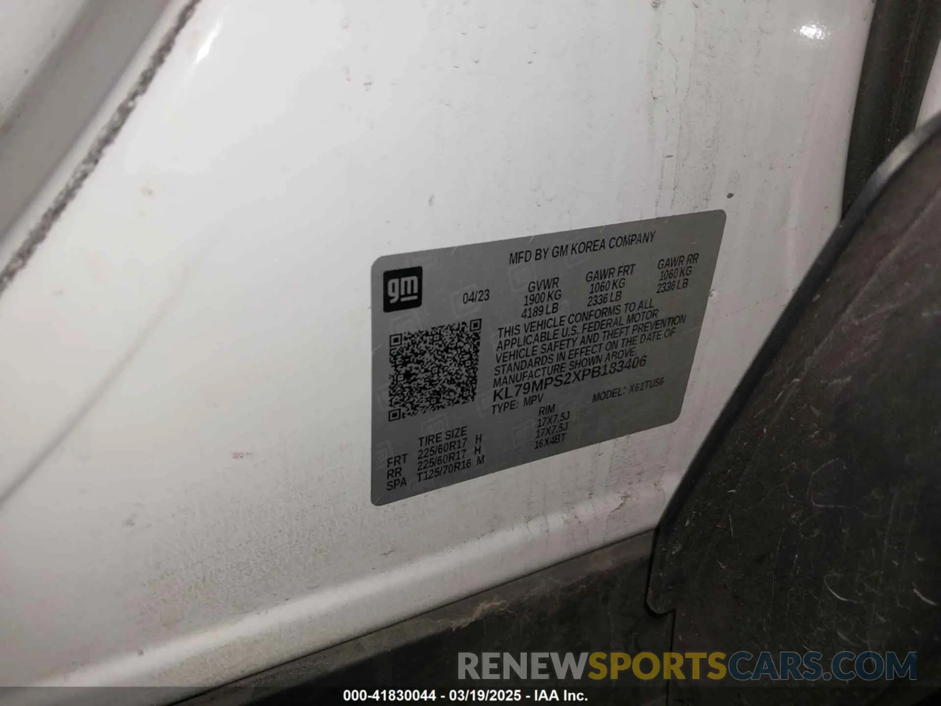 9 Photograph of a damaged car KL79MPS2XPB183406 CHEVROLET TRAILBLAZER 2023