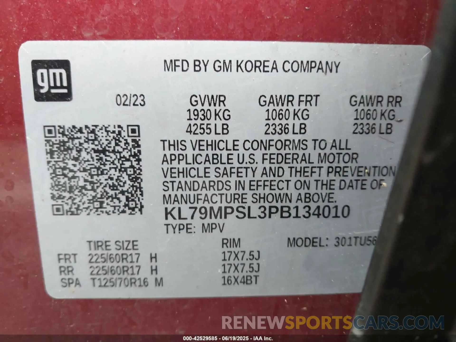 9 Photograph of a damaged car KL79MPSL3PB134010 CHEVROLET TRAILBLAZER 2023