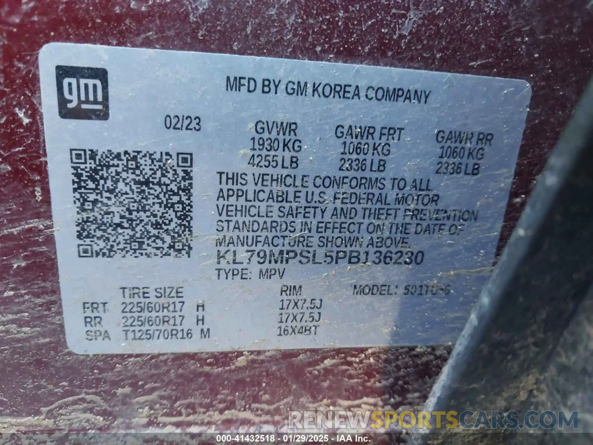 9 Photograph of a damaged car KL79MPSL5PB136230 CHEVROLET TRAILBLAZER 2023