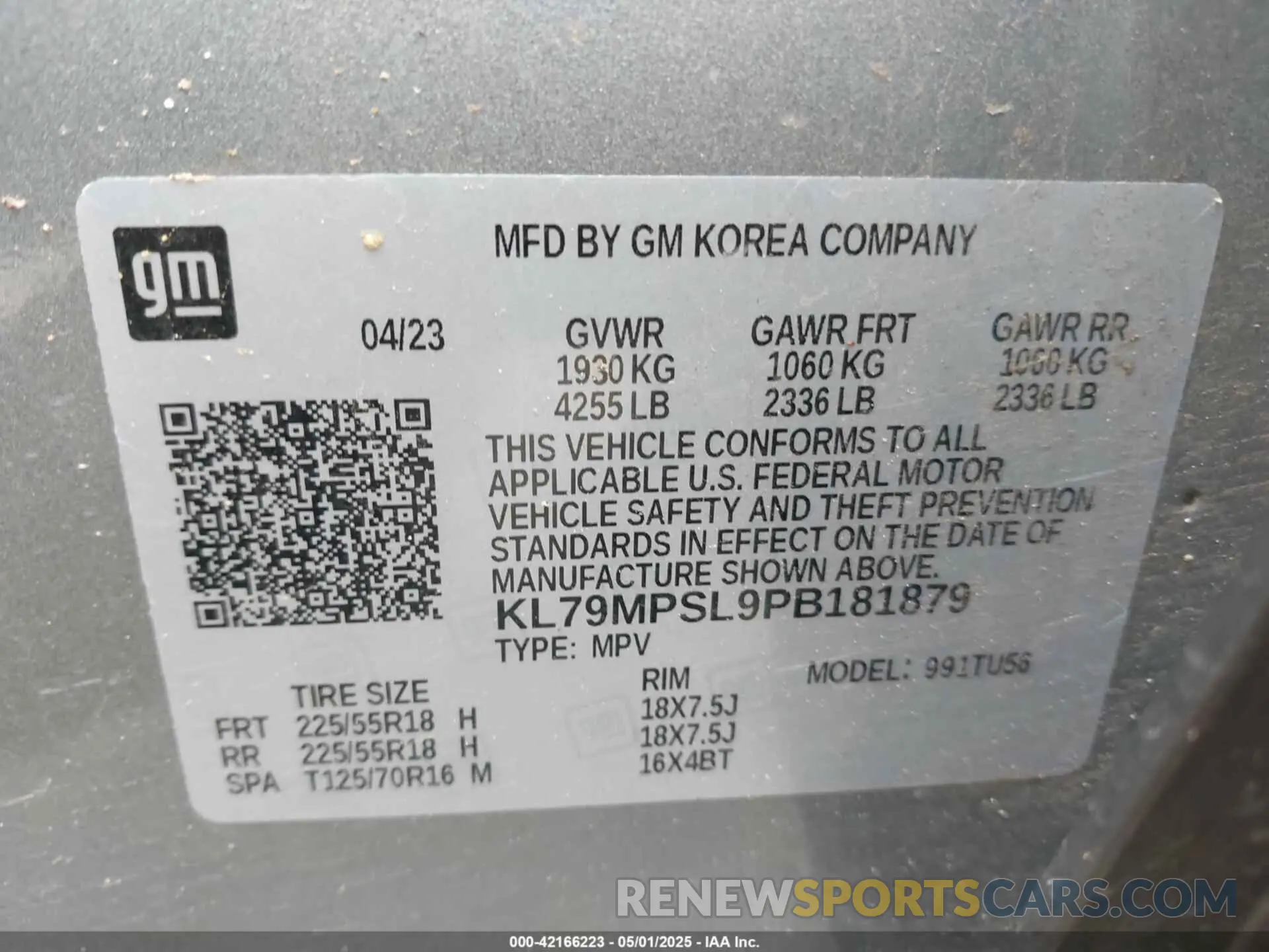 9 Photograph of a damaged car KL79MPSL9PB181879 CHEVROLET TRAILBLAZER 2023