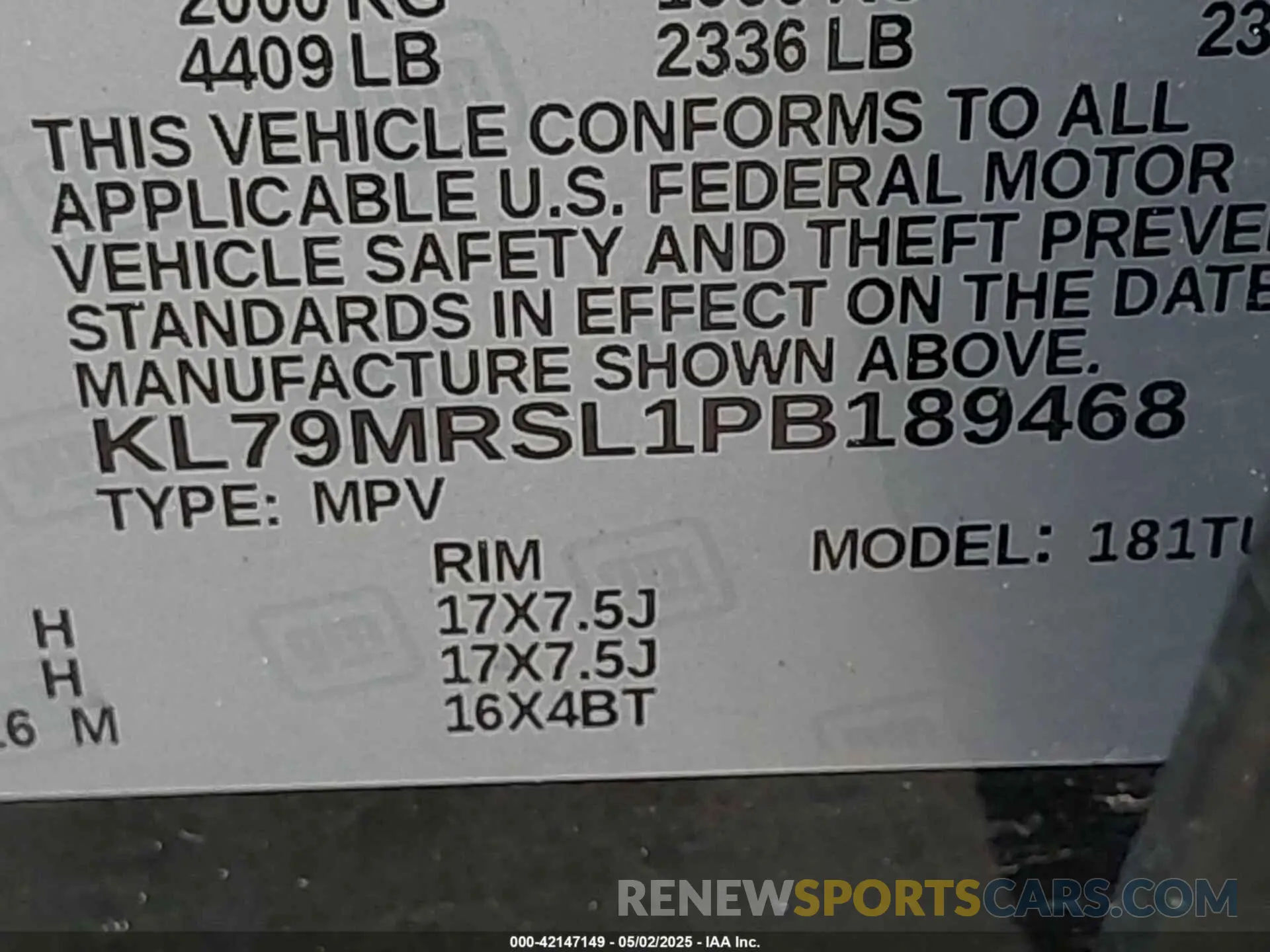 9 Photograph of a damaged car KL79MRSL1PB189468 CHEVROLET TRAILBLAZER 2023