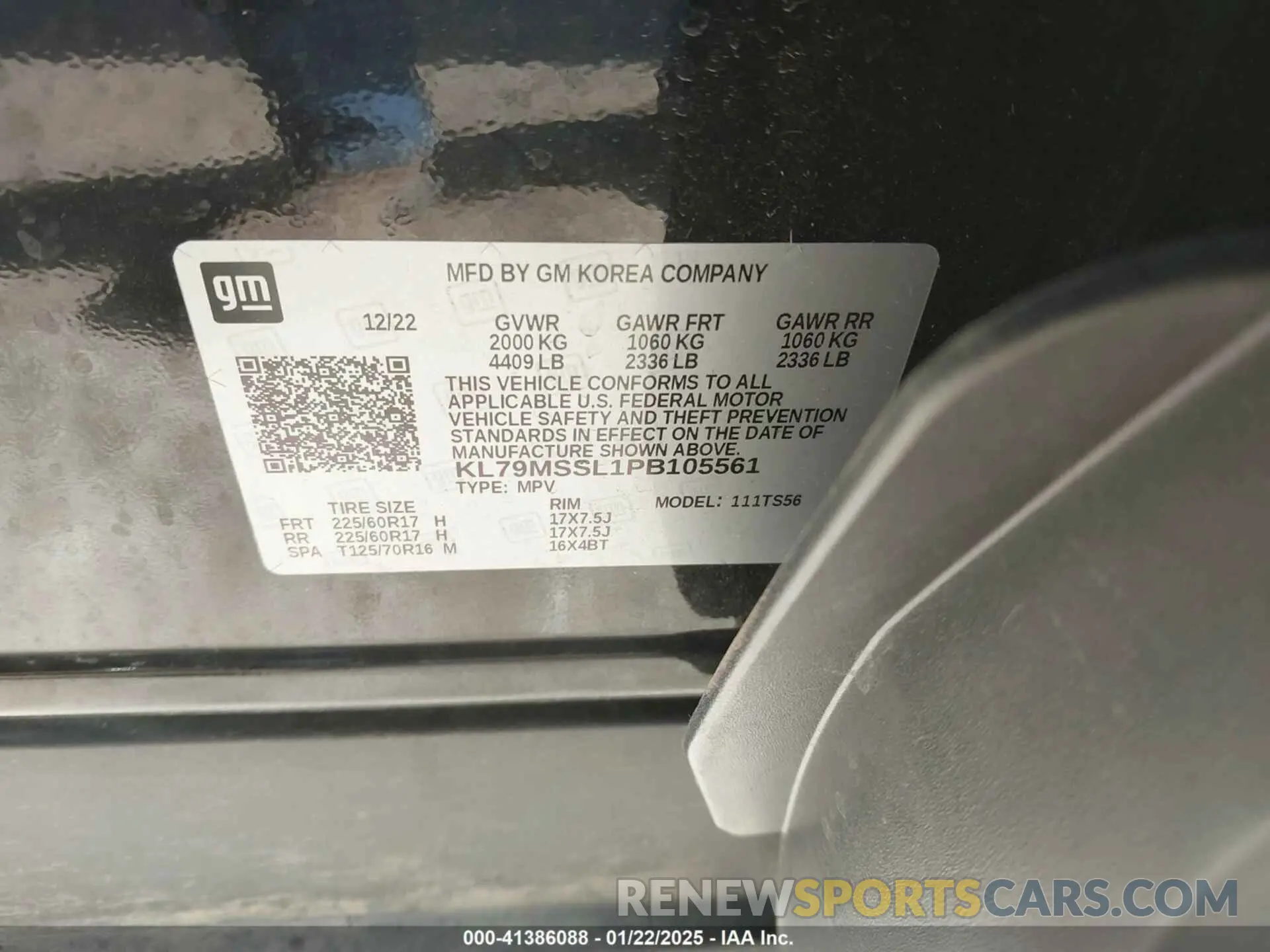 9 Photograph of a damaged car KL79MSSL1PB105561 CHEVROLET TRAILBLAZER 2023