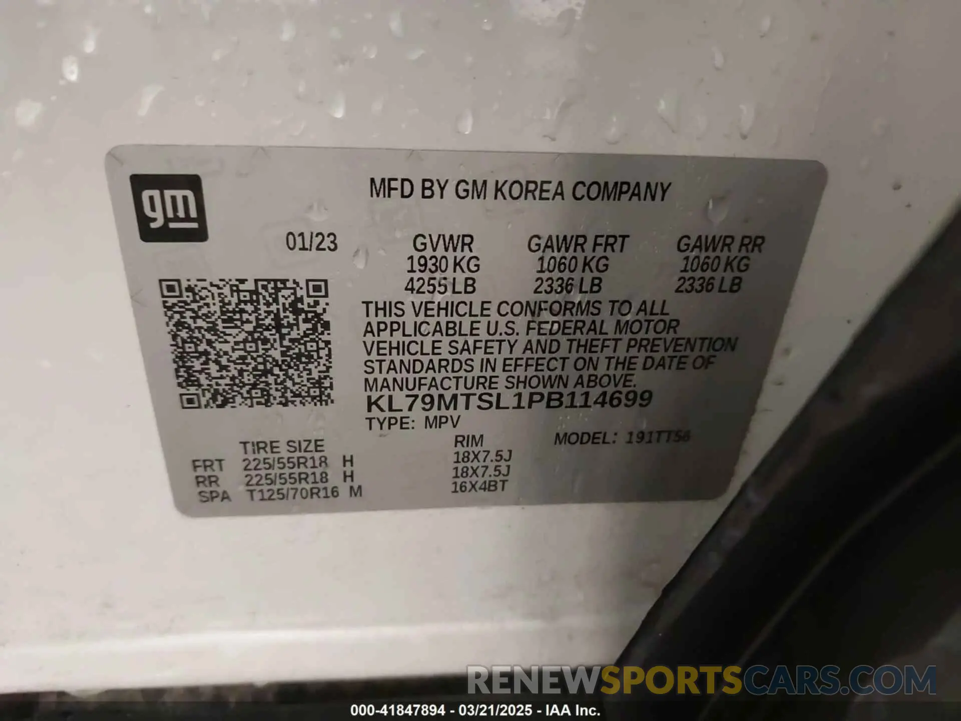 9 Photograph of a damaged car KL79MTSL1PB114699 CHEVROLET TRAILBLAZER 2023