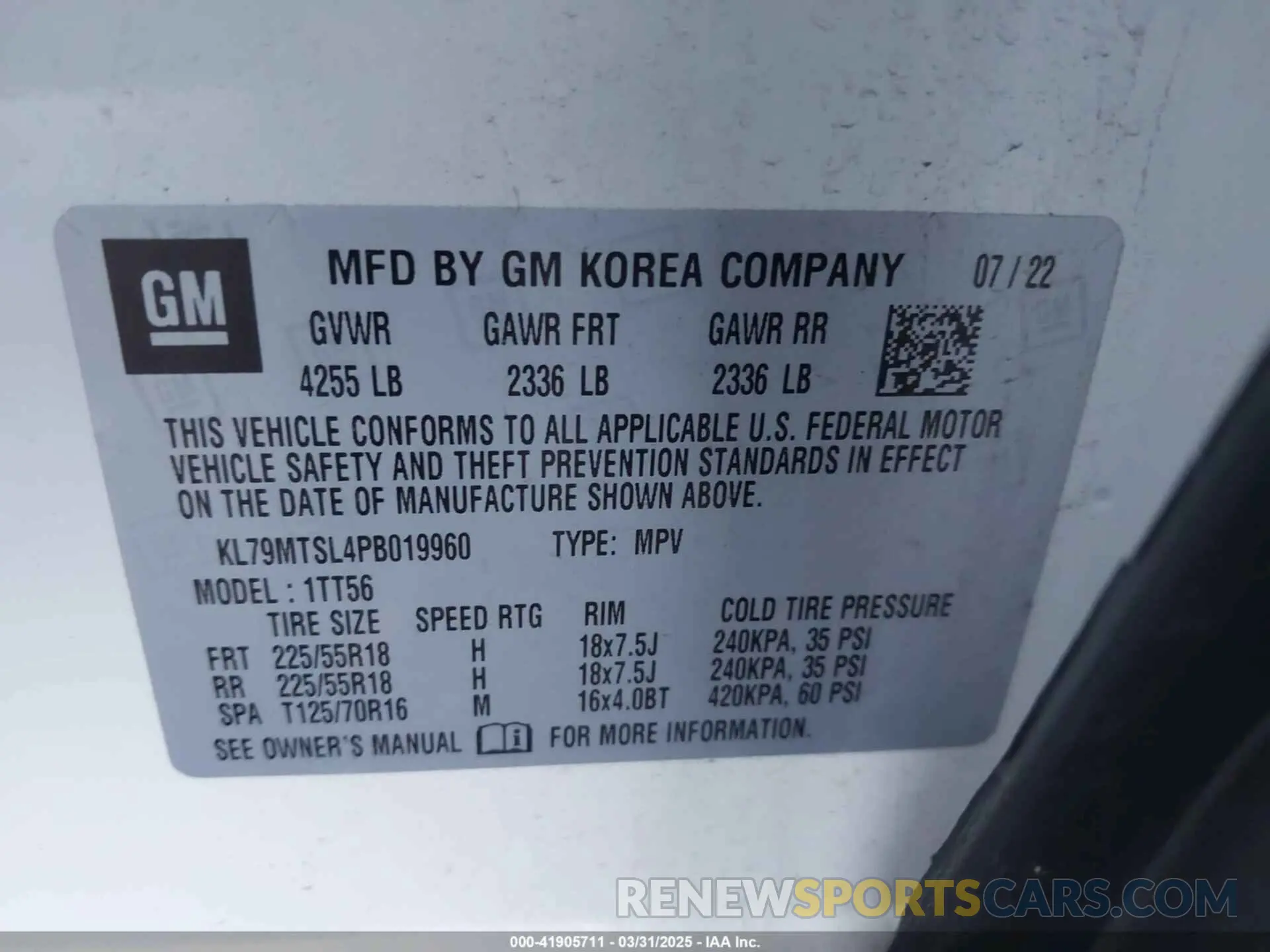 9 Photograph of a damaged car KL79MTSL4PB019960 CHEVROLET TRAILBLAZER 2023