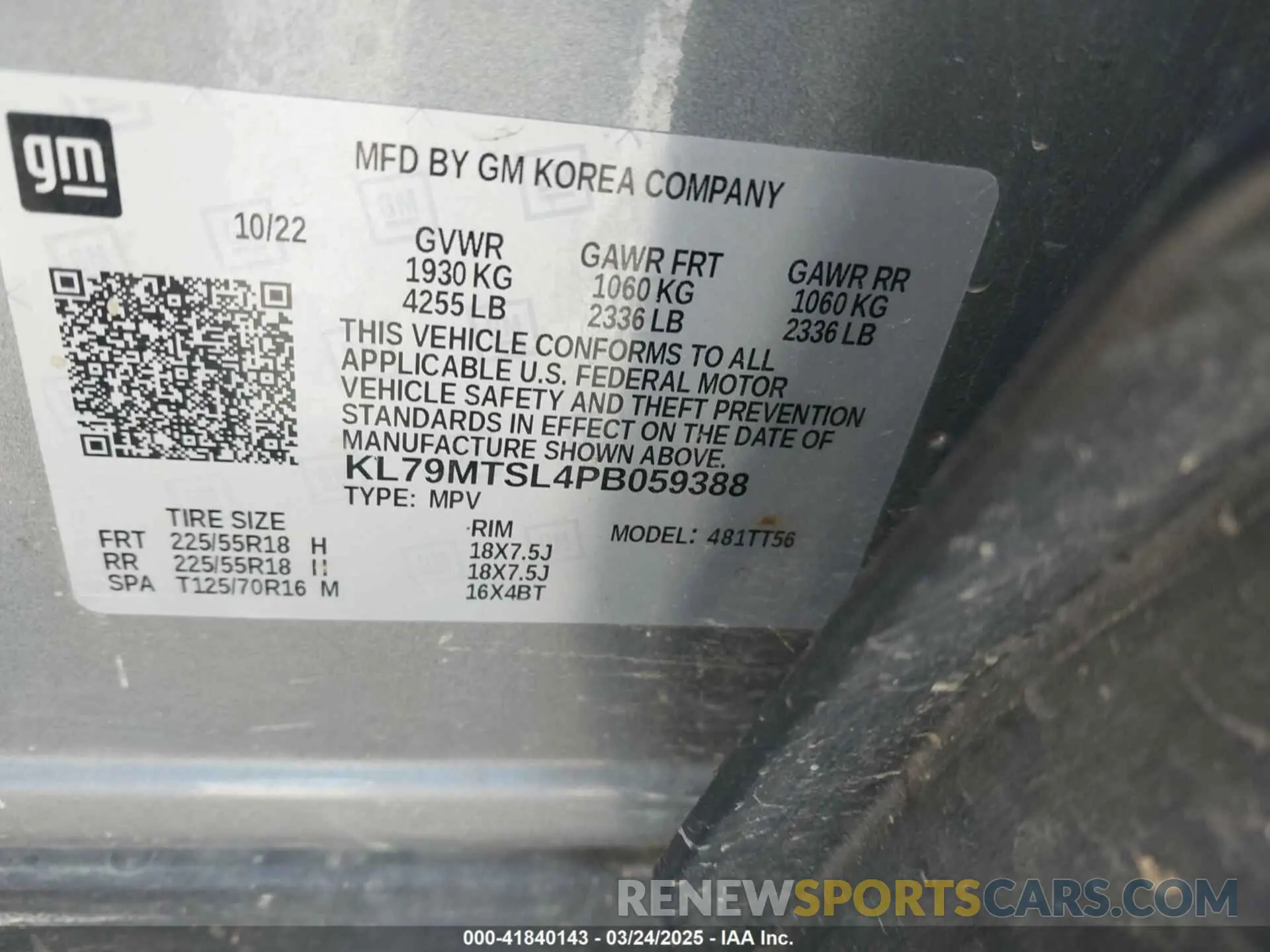 9 Photograph of a damaged car KL79MTSL4PB059388 CHEVROLET TRAILBLAZER 2023