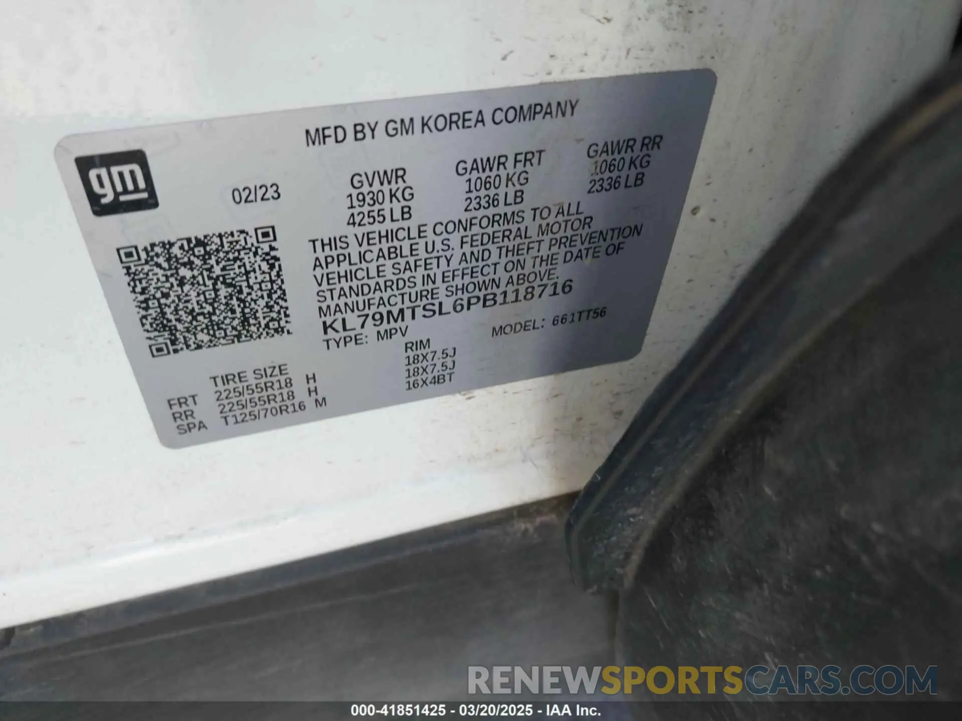 9 Photograph of a damaged car KL79MTSL6PB118716 CHEVROLET TRAILBLAZER 2023