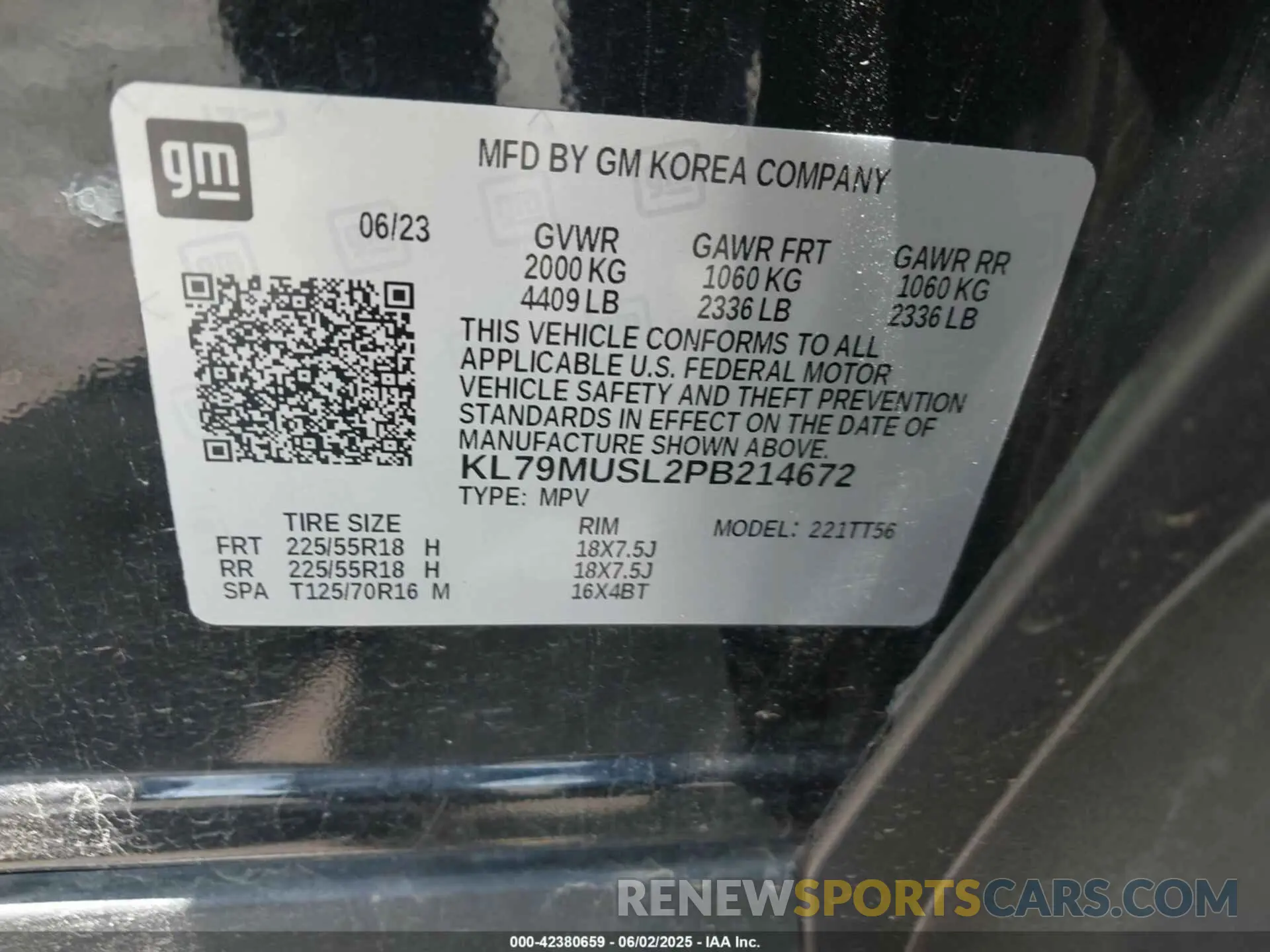 9 Photograph of a damaged car KL79MUSL2PB214672 CHEVROLET TRAILBLAZER 2023