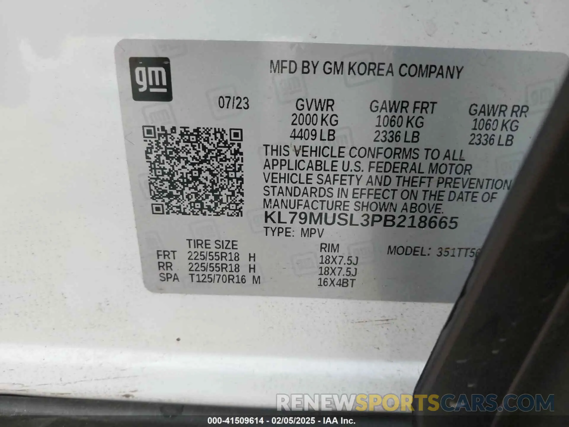 9 Photograph of a damaged car KL79MUSL3PB218665 CHEVROLET TRAILBLAZER 2023
