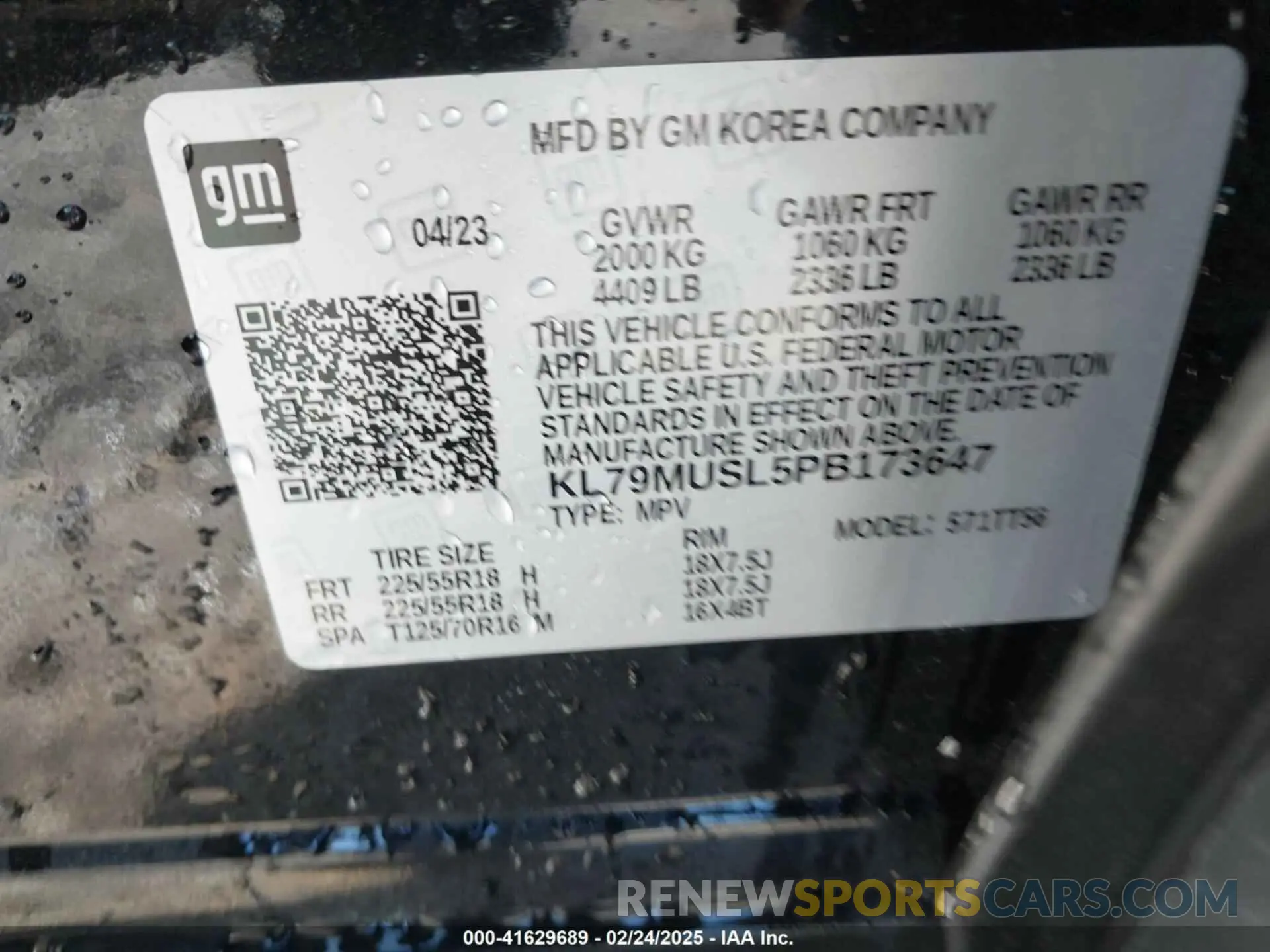 9 Photograph of a damaged car KL79MUSL5PB173647 CHEVROLET TRAILBLAZER 2023
