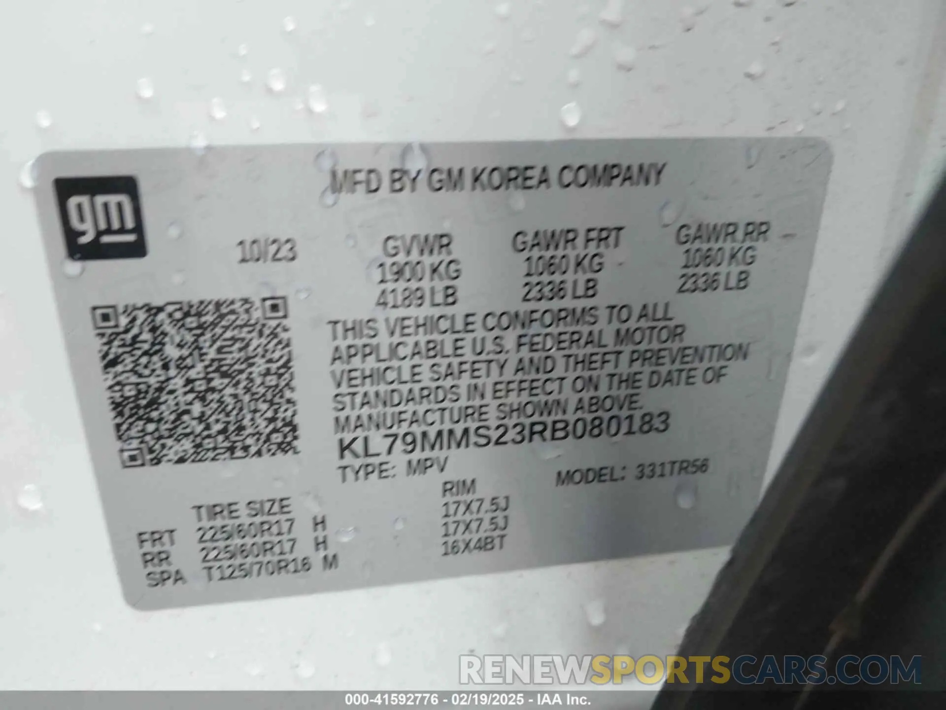 9 Photograph of a damaged car KL79MMS23RB080183 CHEVROLET TRAILBLAZER 2024