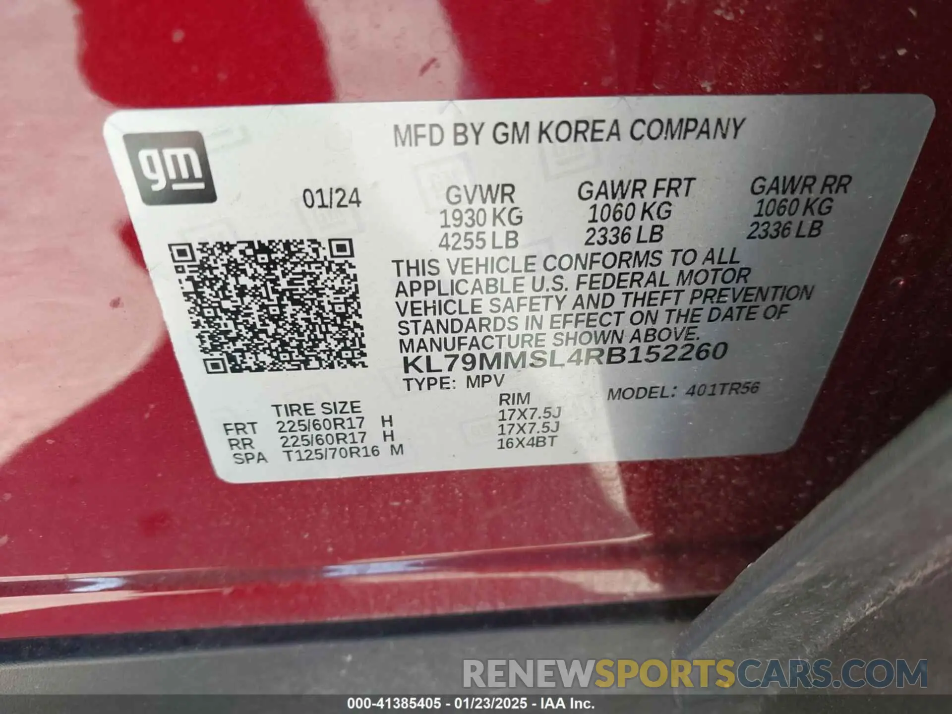 9 Photograph of a damaged car KL79MMSL4RB152260 CHEVROLET TRAILBLAZER 2024