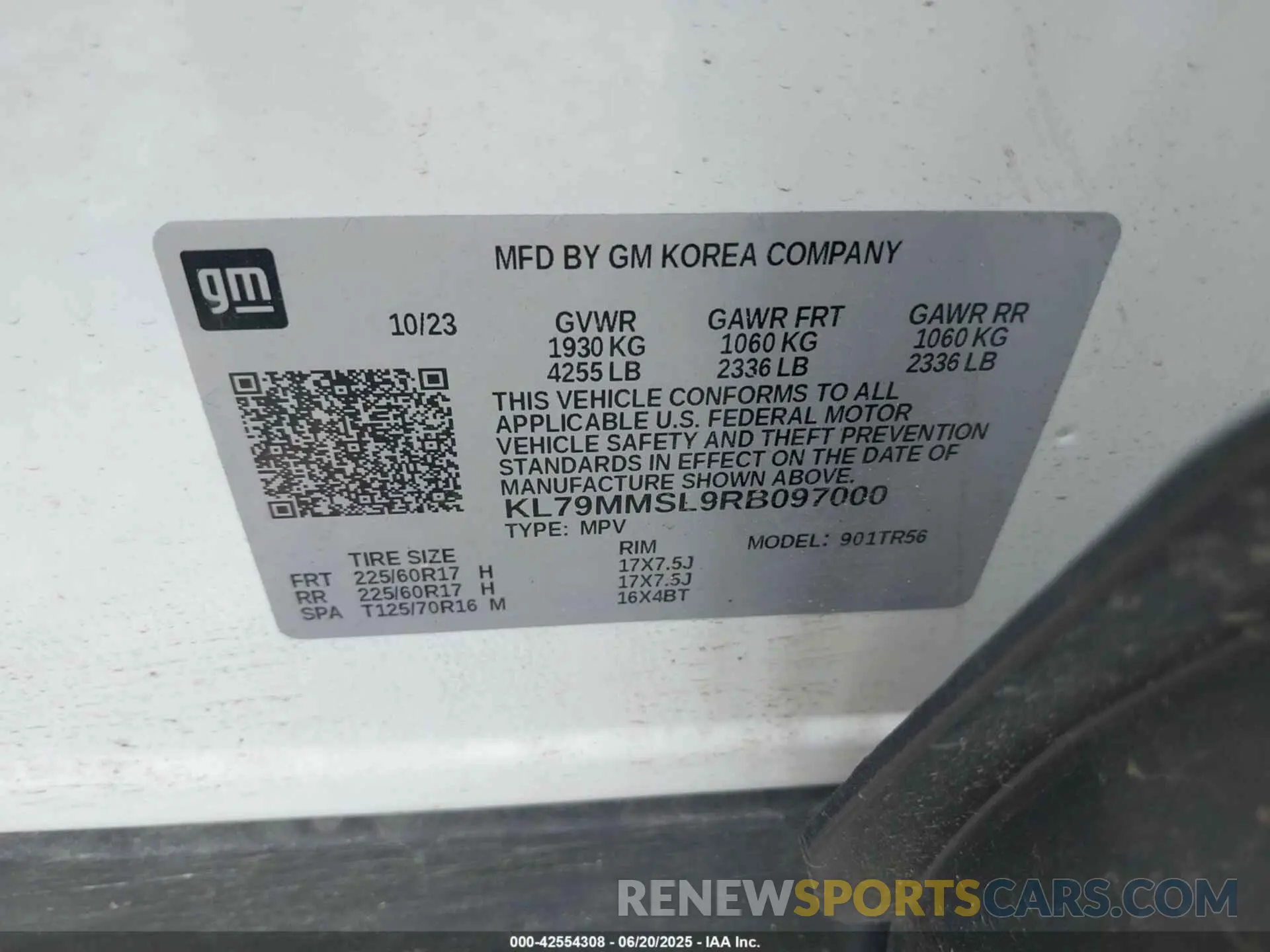 9 Photograph of a damaged car KL79MMSL9RB097000 CHEVROLET TRAILBLAZER 2024