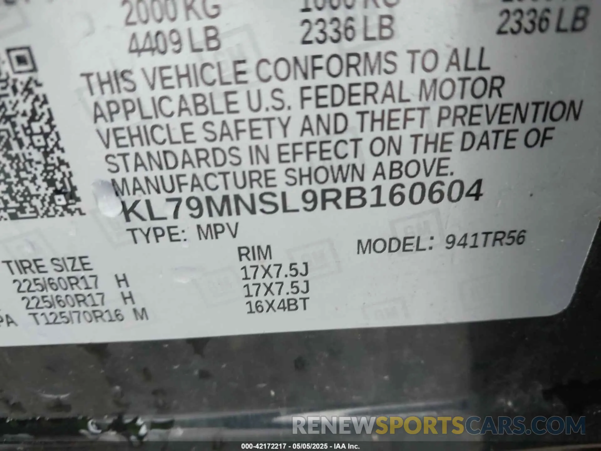 9 Photograph of a damaged car KL79MNSL9RB160604 CHEVROLET TRAILBLAZER 2024
