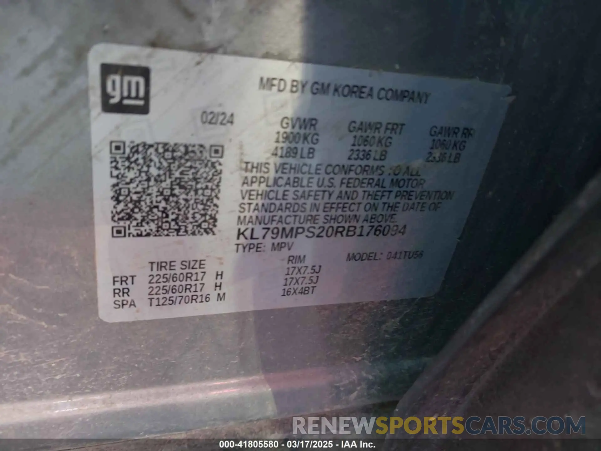 9 Photograph of a damaged car KL79MPS20RB176094 CHEVROLET TRAILBLAZER 2024