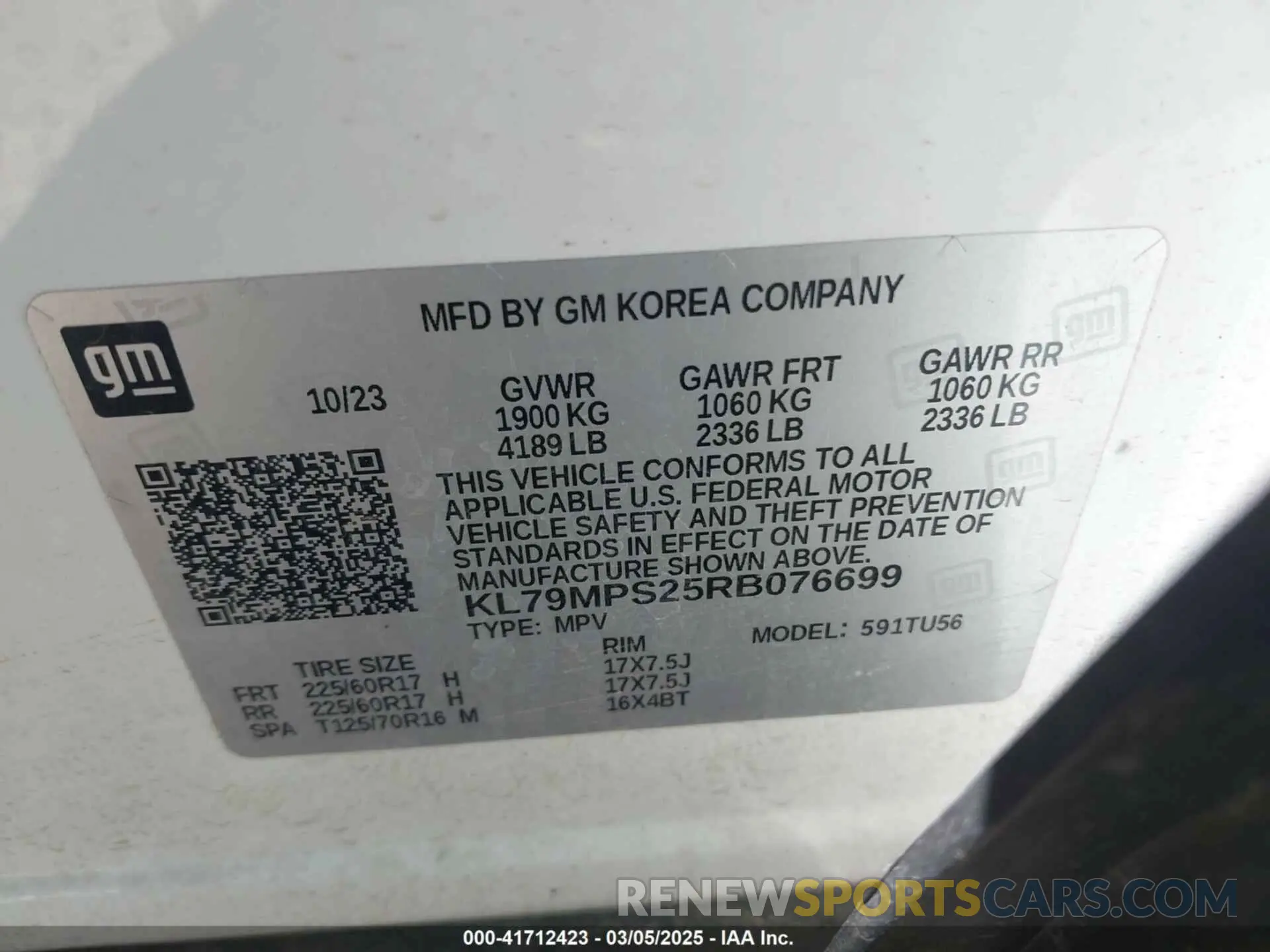 9 Photograph of a damaged car KL79MPS25RB076699 CHEVROLET TRAILBLAZER 2024