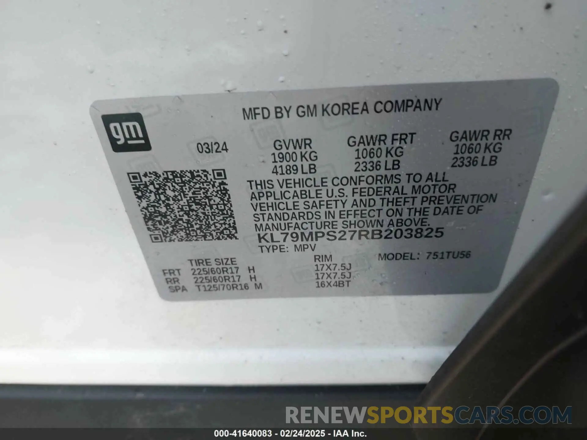 9 Photograph of a damaged car KL79MPS27RB203825 CHEVROLET TRAILBLAZER 2024