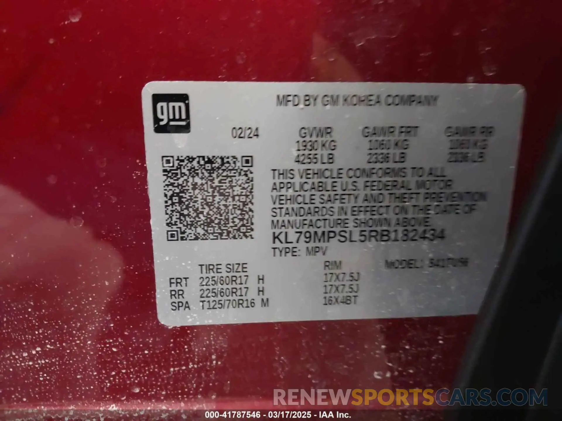 9 Photograph of a damaged car KL79MPSL5RB182434 CHEVROLET TRAILBLAZER 2024