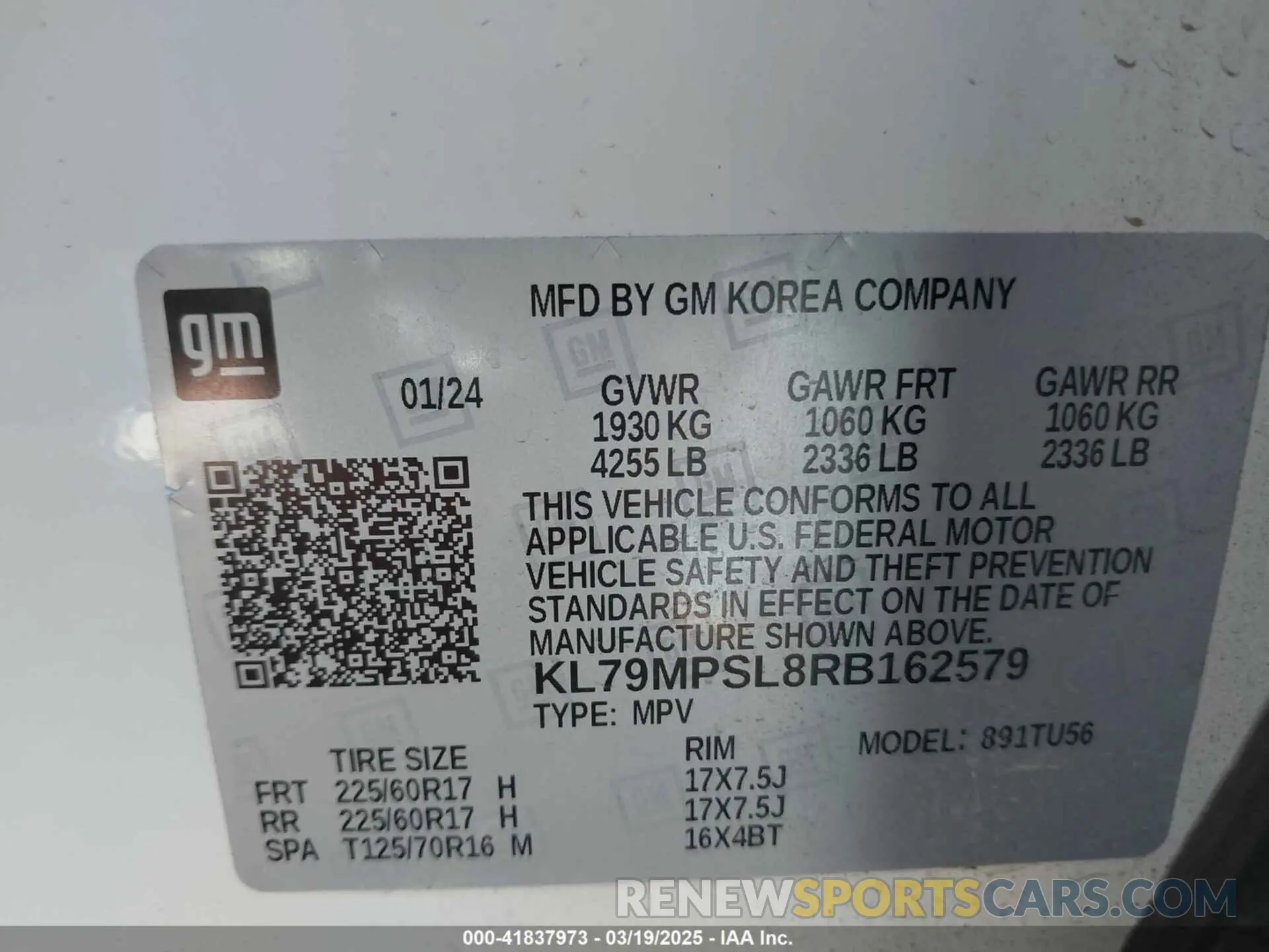 9 Photograph of a damaged car KL79MPSL8RB162579 CHEVROLET TRAILBLAZER 2024