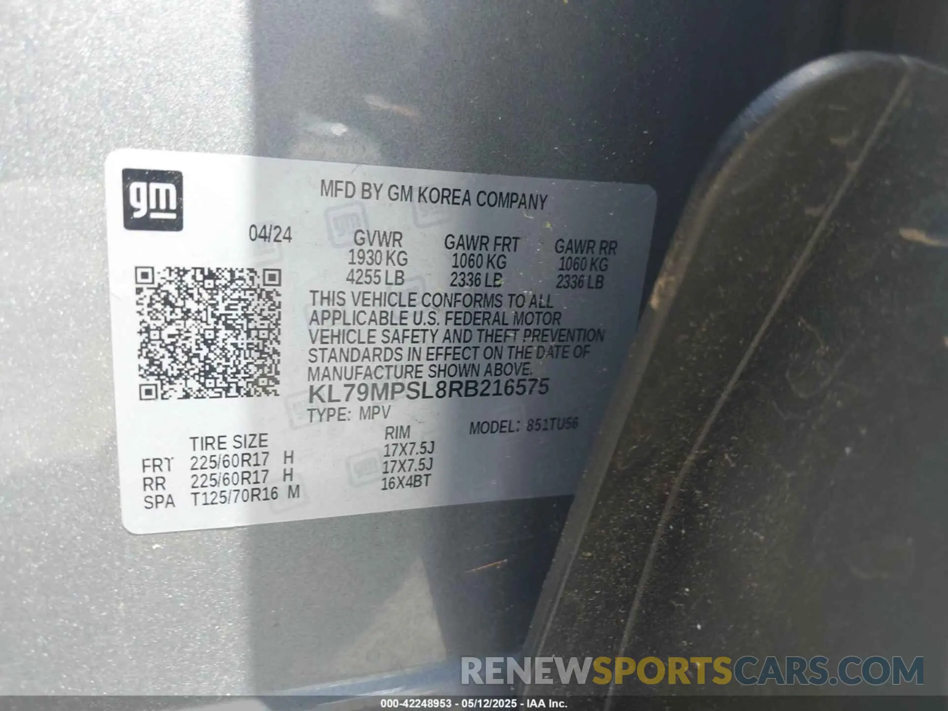 9 Photograph of a damaged car KL79MPSL8RB216575 CHEVROLET TRAILBLAZER 2024