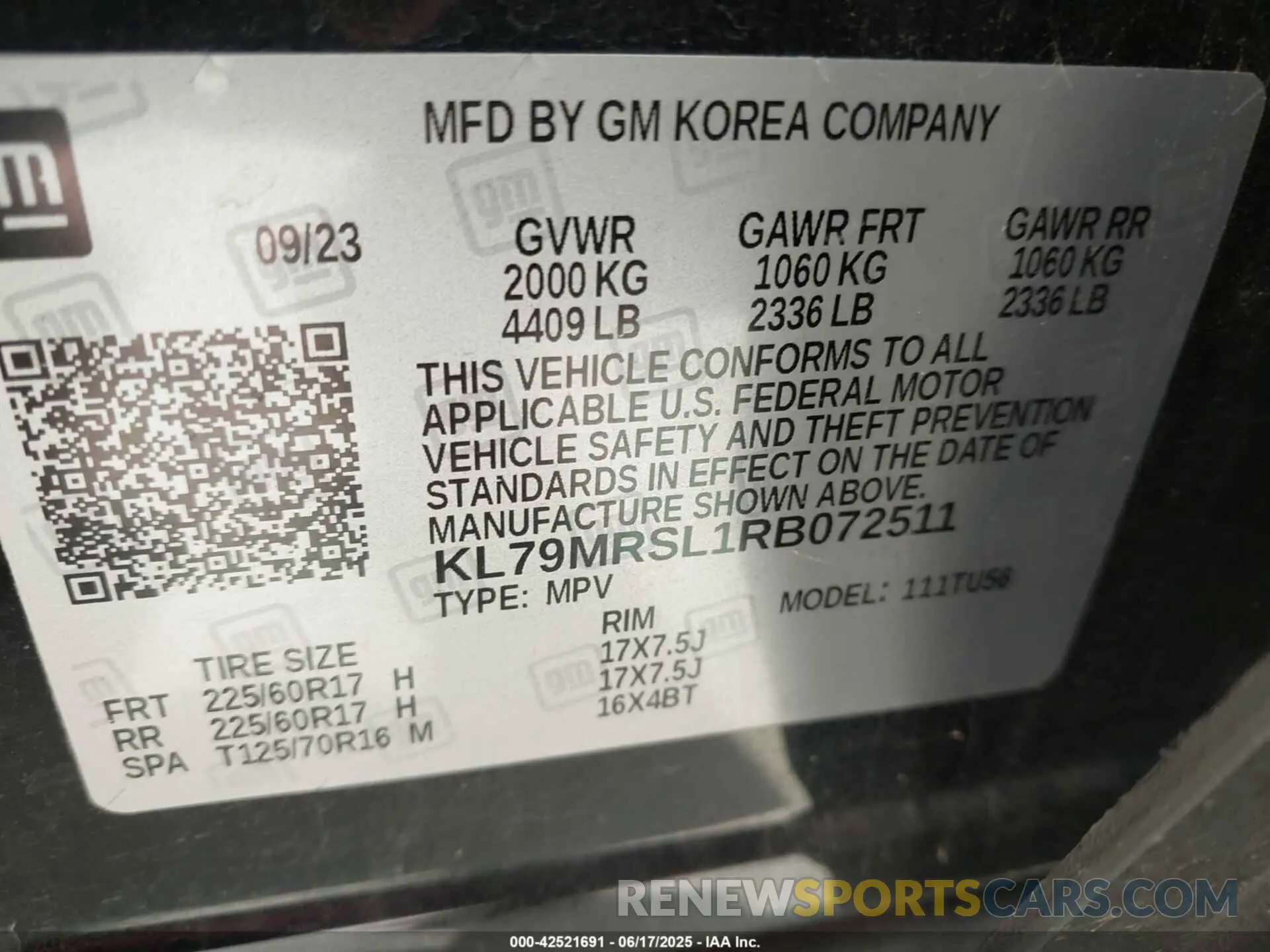 9 Photograph of a damaged car KL79MRSL1RB072511 CHEVROLET TRAILBLAZER 2024