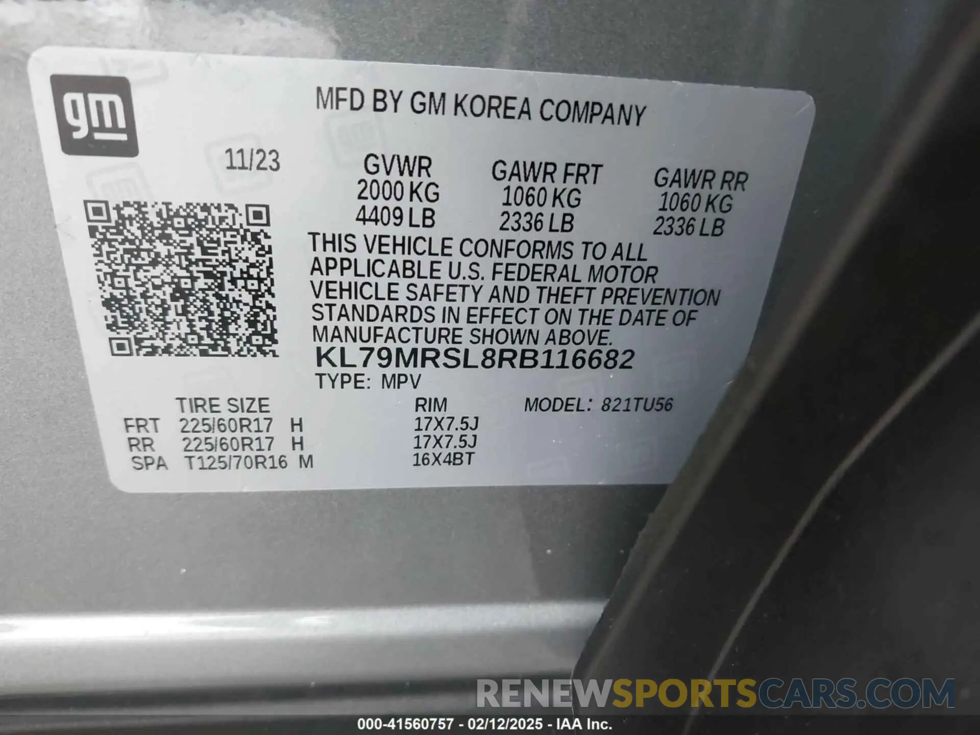 9 Photograph of a damaged car KL79MRSL8RB116682 CHEVROLET TRAILBLAZER 2024