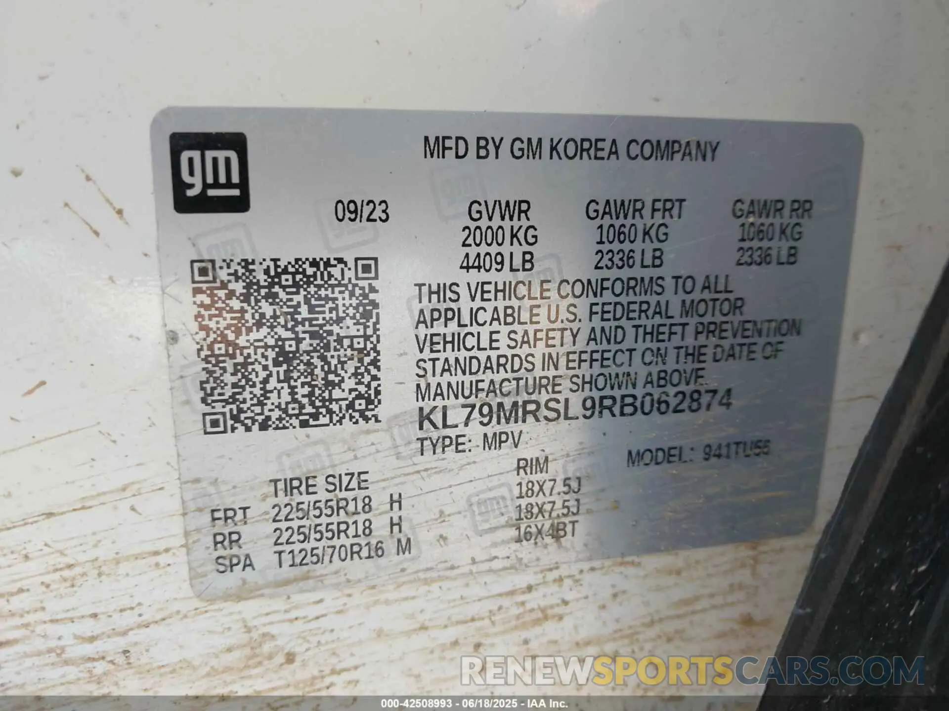 9 Photograph of a damaged car KL79MRSL9RB062874 CHEVROLET TRAILBLAZER 2024