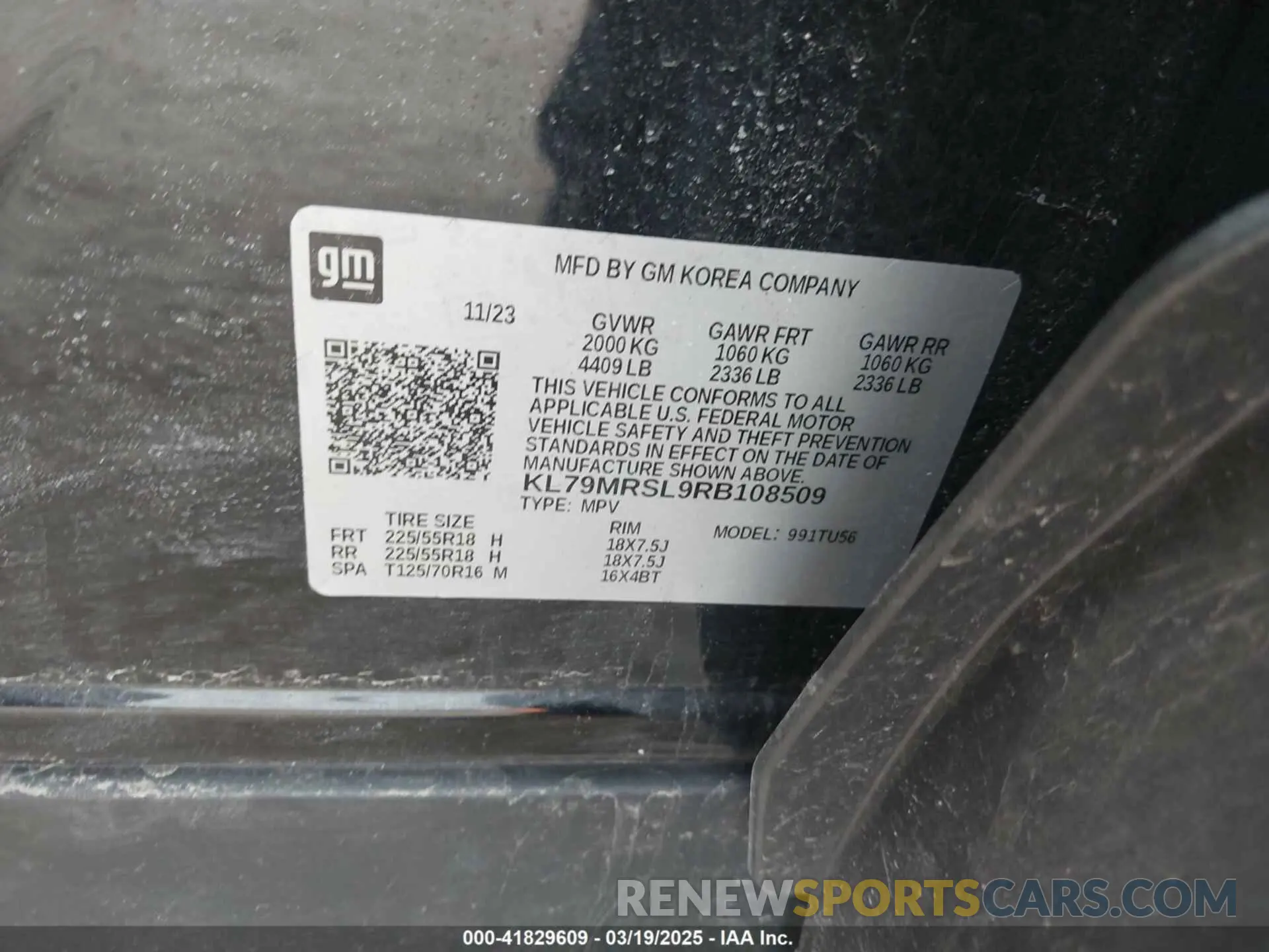 9 Photograph of a damaged car KL79MRSL9RB108509 CHEVROLET TRAILBLAZER 2024
