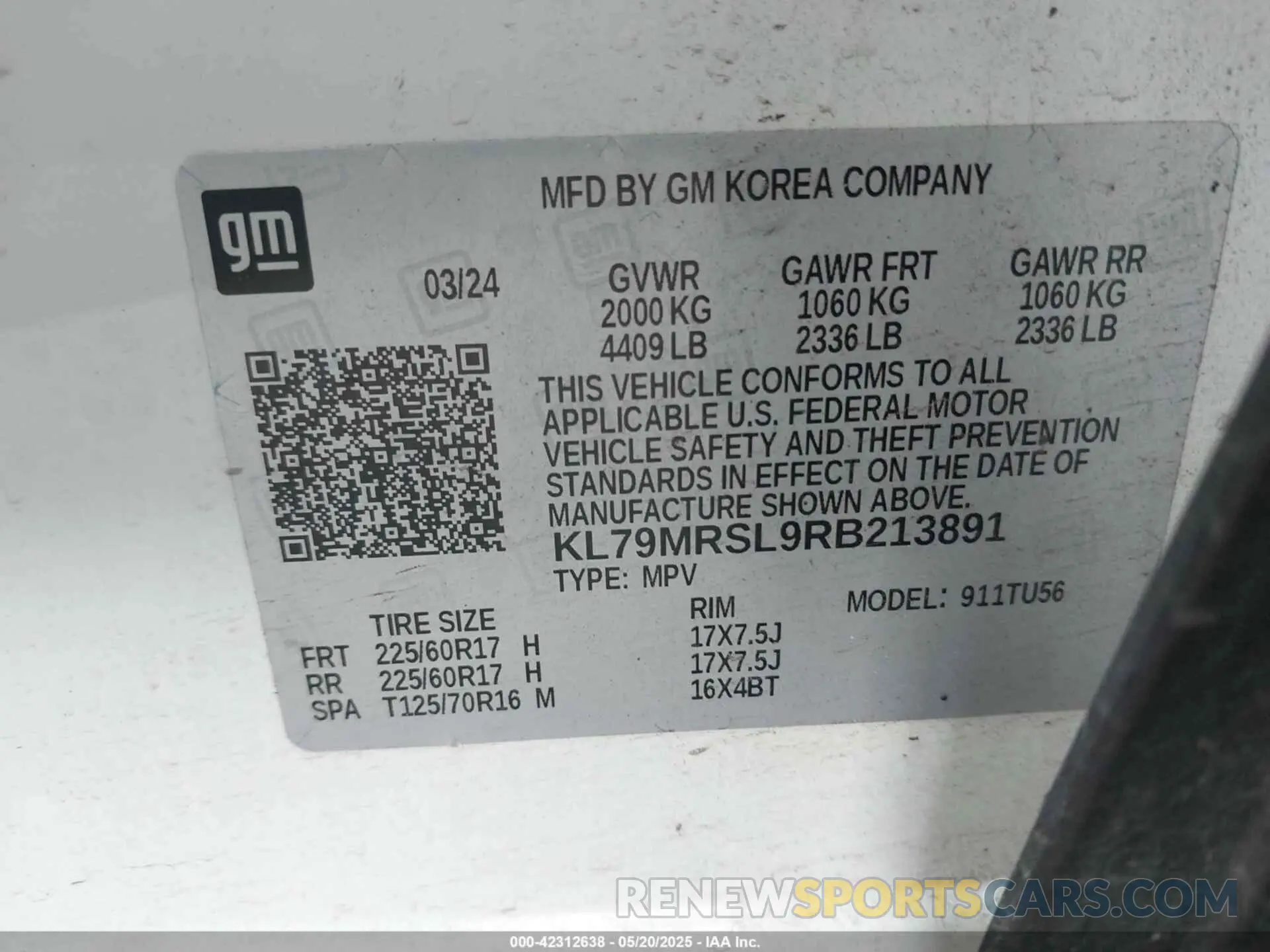 9 Photograph of a damaged car KL79MRSL9RB213891 CHEVROLET TRAILBLAZER 2024