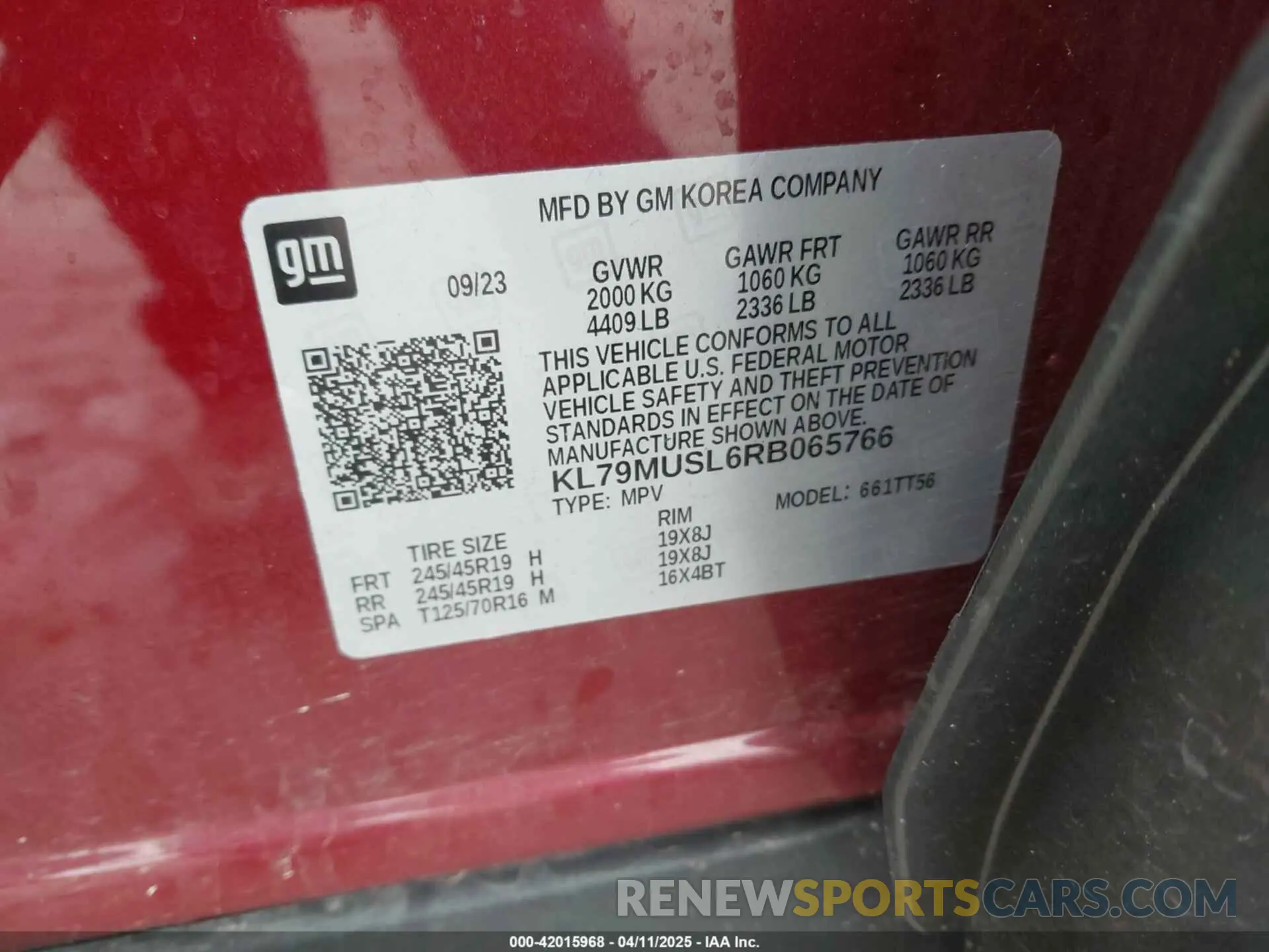 9 Photograph of a damaged car KL79MUSL6RB065766 CHEVROLET TRAILBLAZER 2024