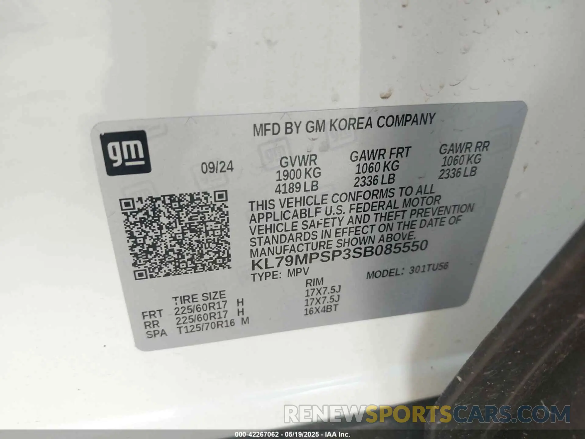9 Photograph of a damaged car KL79MPSP3SB085550 CHEVROLET TRAILBLAZER 2025