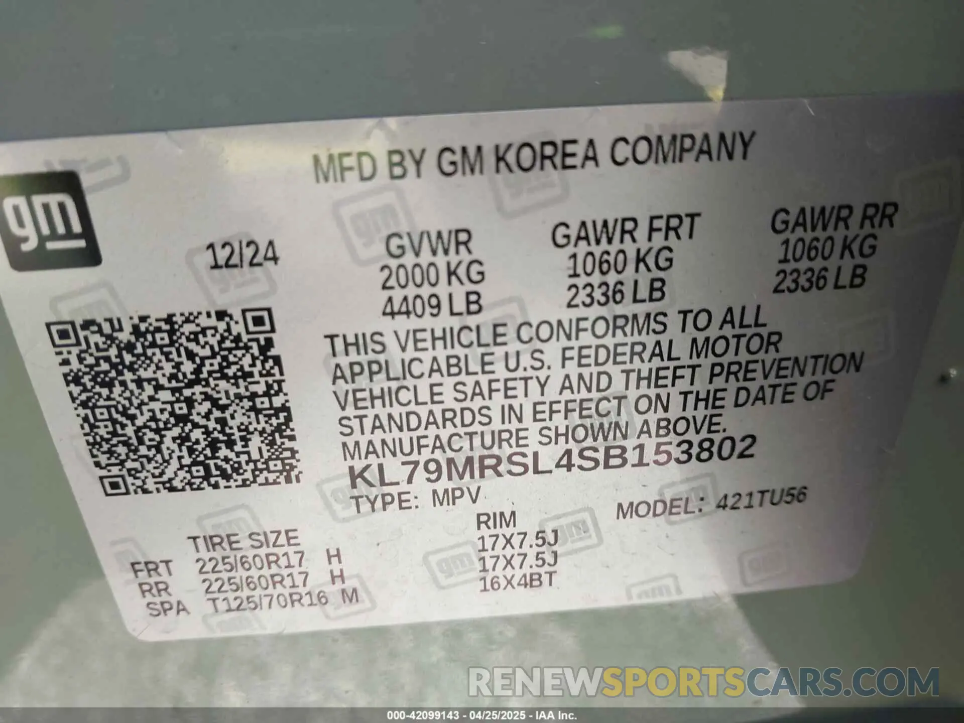 9 Photograph of a damaged car KL79MRSL4SB153802 CHEVROLET TRAILBLAZER 2025