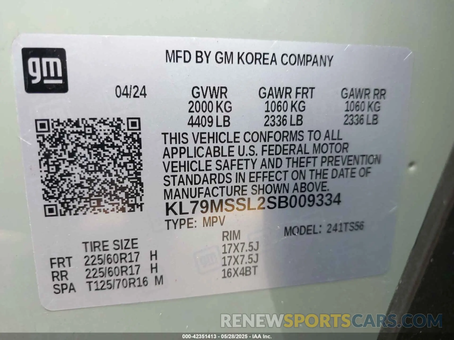 9 Photograph of a damaged car KL79MSSL2SB009334 CHEVROLET TRAILBLAZER 2025