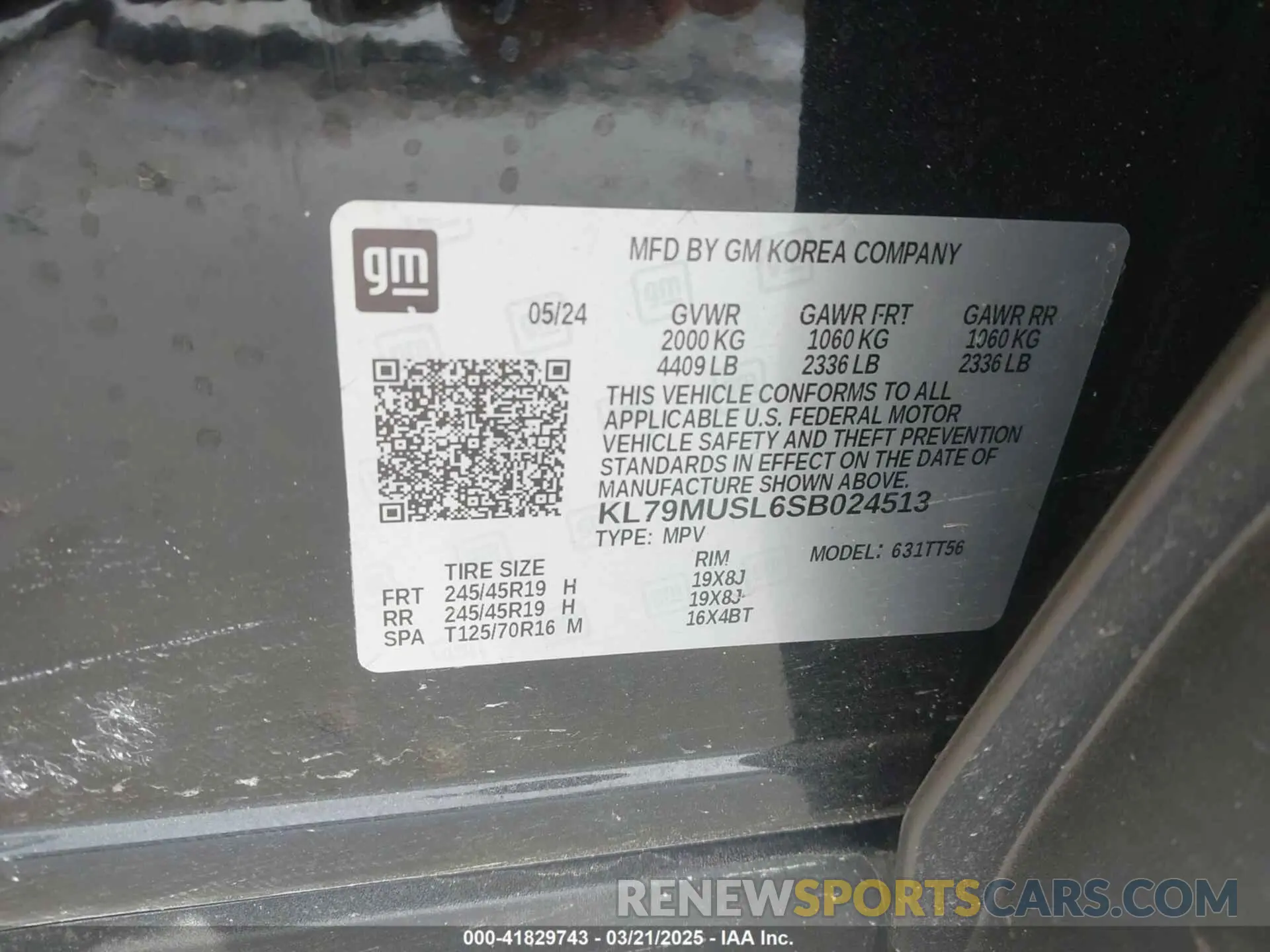 9 Photograph of a damaged car KL79MUSL6SB024513 CHEVROLET TRAILBLAZER 2025