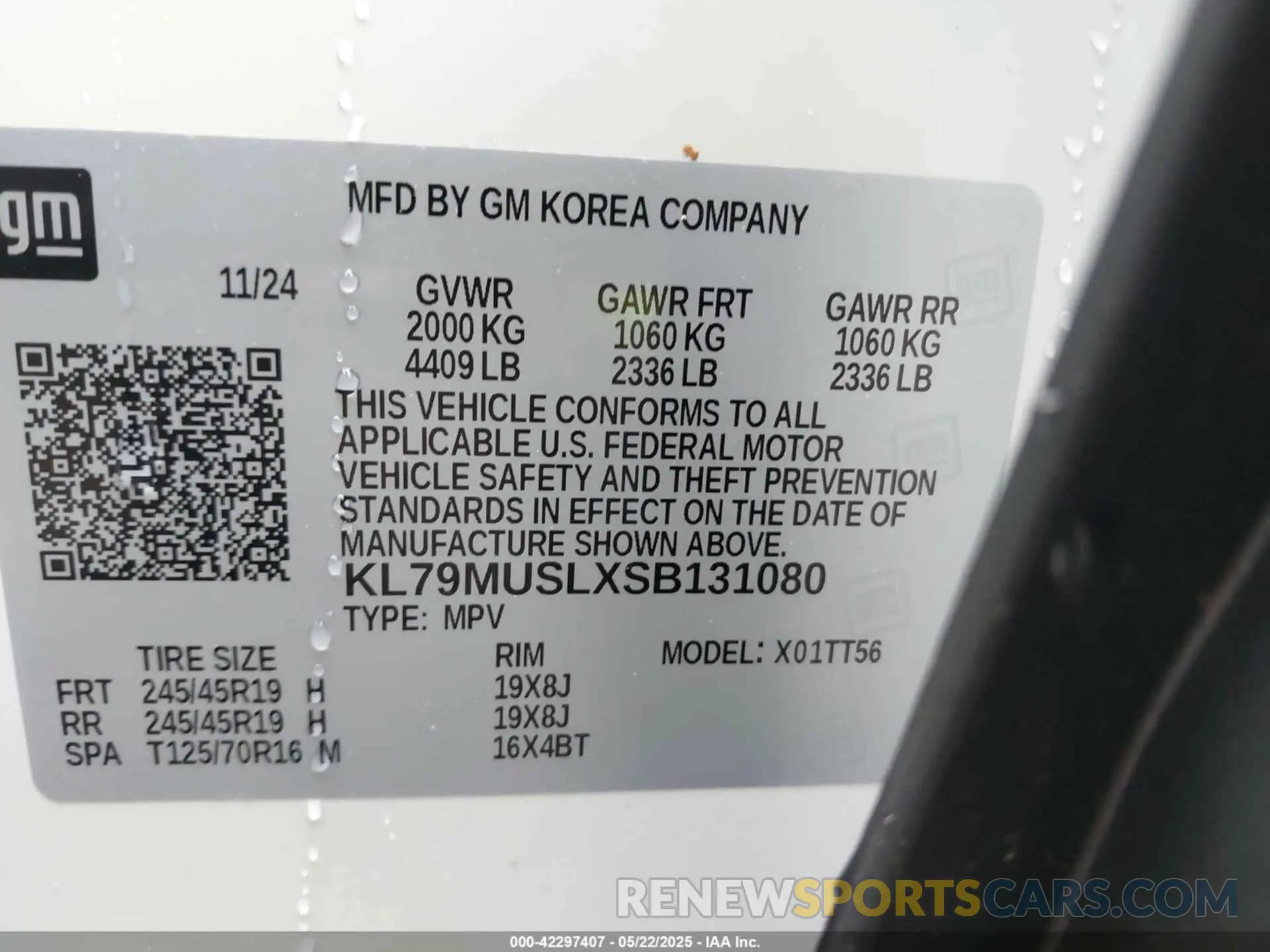 9 Photograph of a damaged car KL79MUSLXSB131080 CHEVROLET TRAILBLAZER 2025