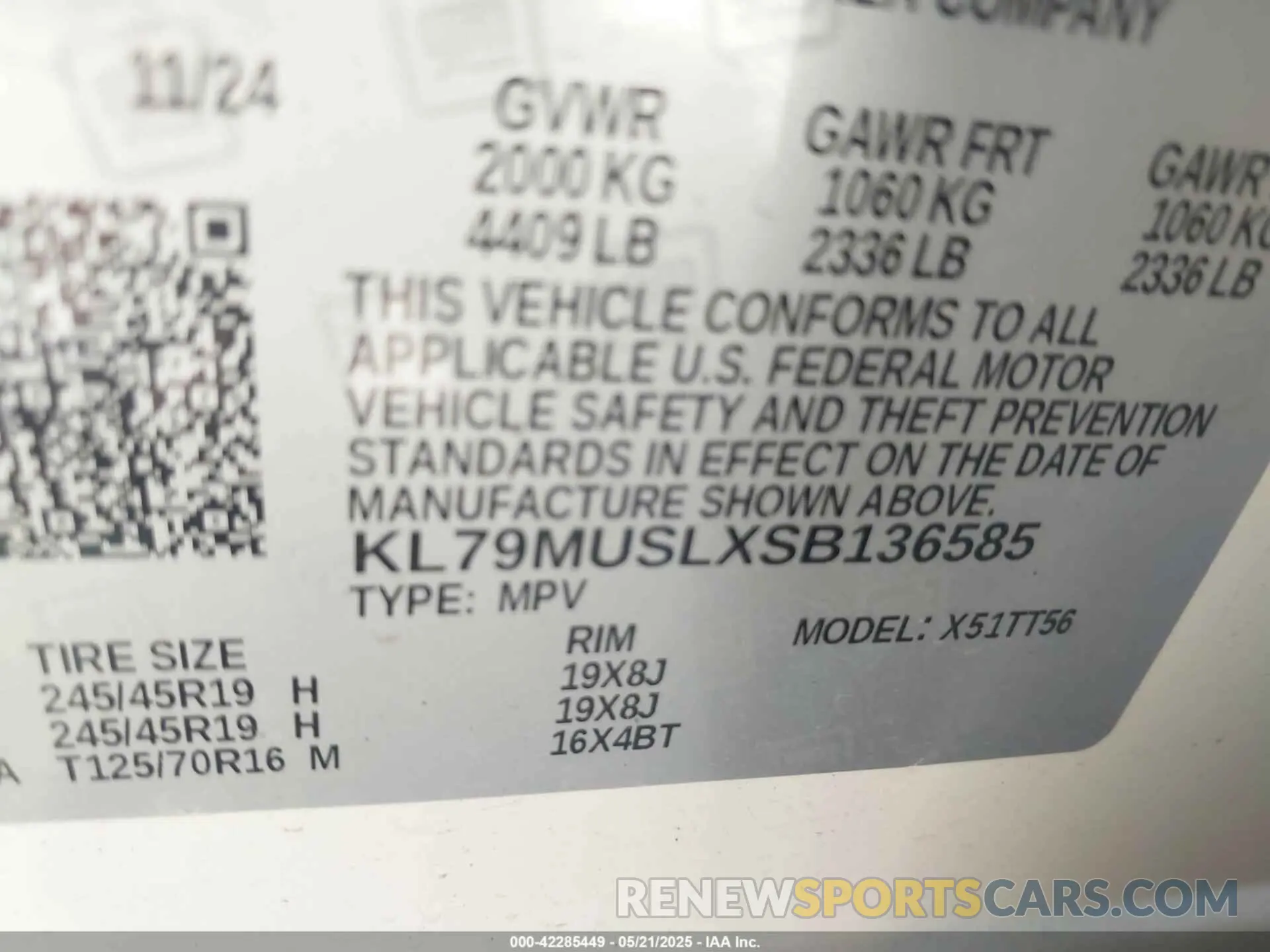 9 Photograph of a damaged car KL79MUSLXSB136585 CHEVROLET TRAILBLAZER 2025