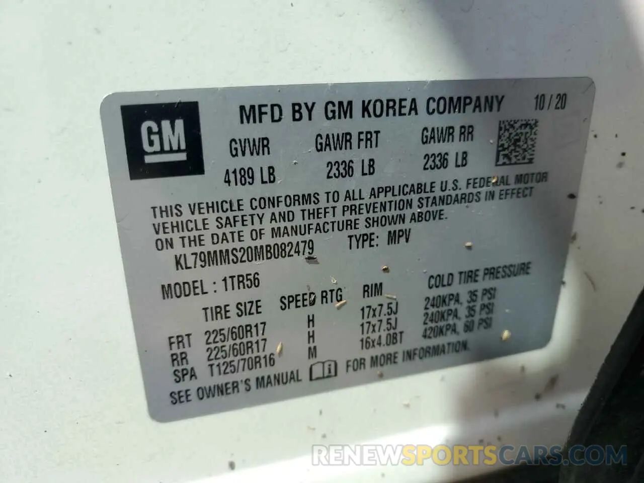 15 Photograph of a damaged car KL79MMS20MB082479 CHEVROLET TRAILBLZR 2021
