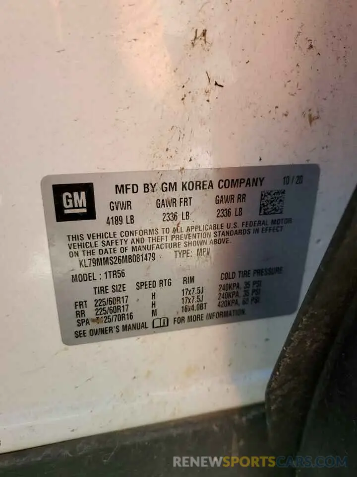 13 Photograph of a damaged car KL79MMS26MB081479 CHEVROLET TRAILBLZR 2021