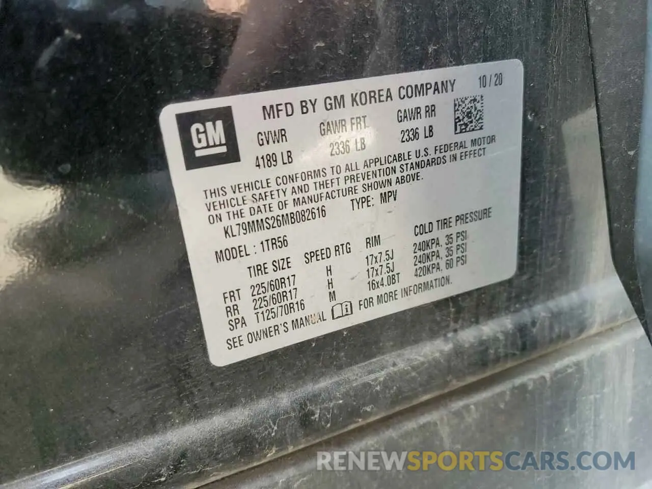 13 Photograph of a damaged car KL79MMS26MB082616 CHEVROLET TRAILBLZR 2021