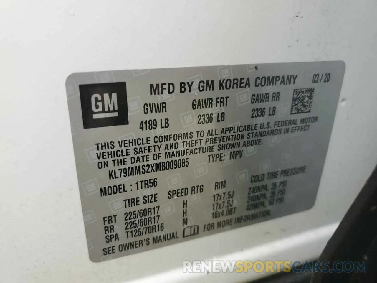 13 Photograph of a damaged car KL79MMS2XMB009085 CHEVROLET TRAILBLZR 2021